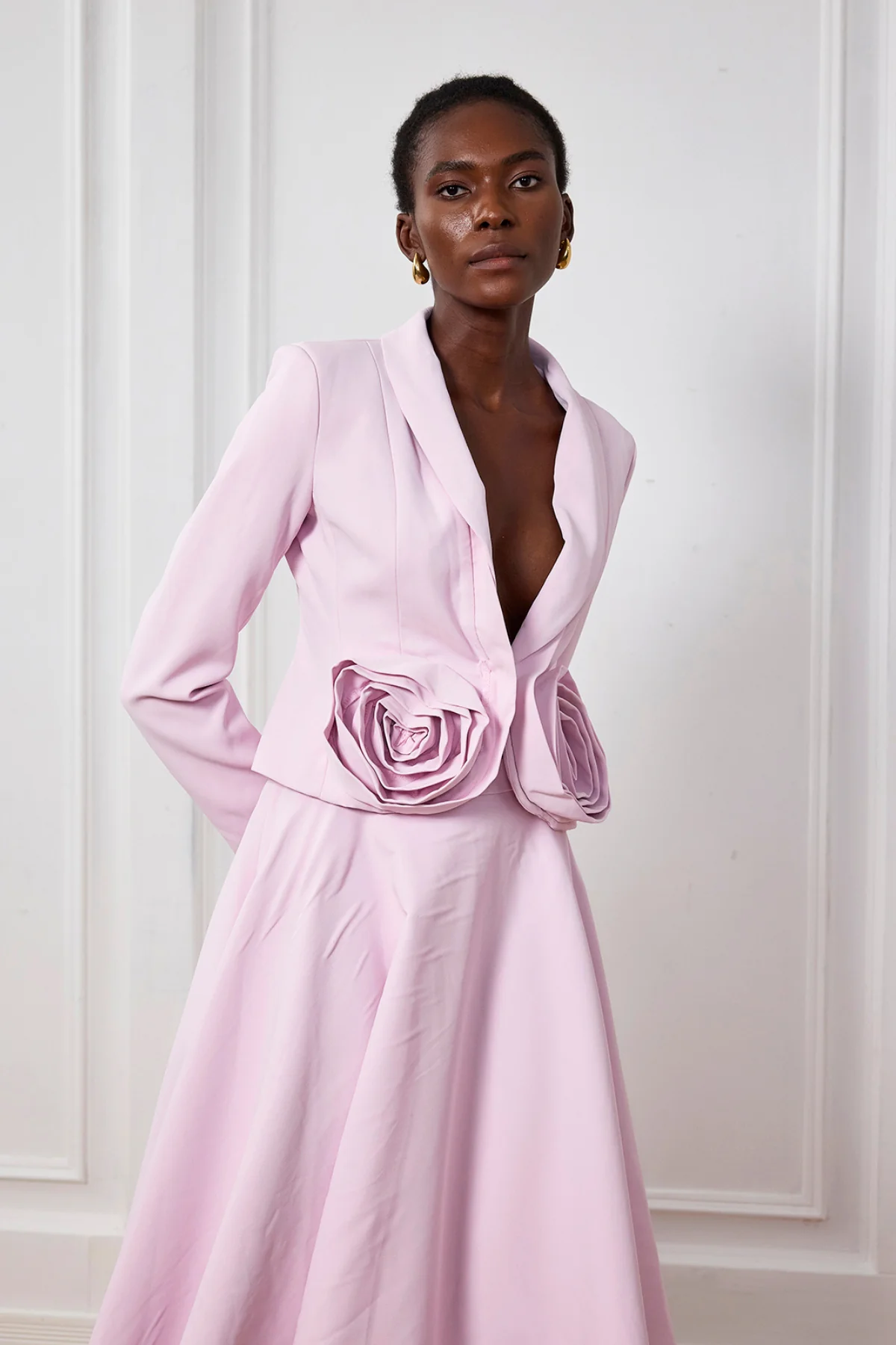 Floral Plunge Lingerie Set - Romantic Coquette Style