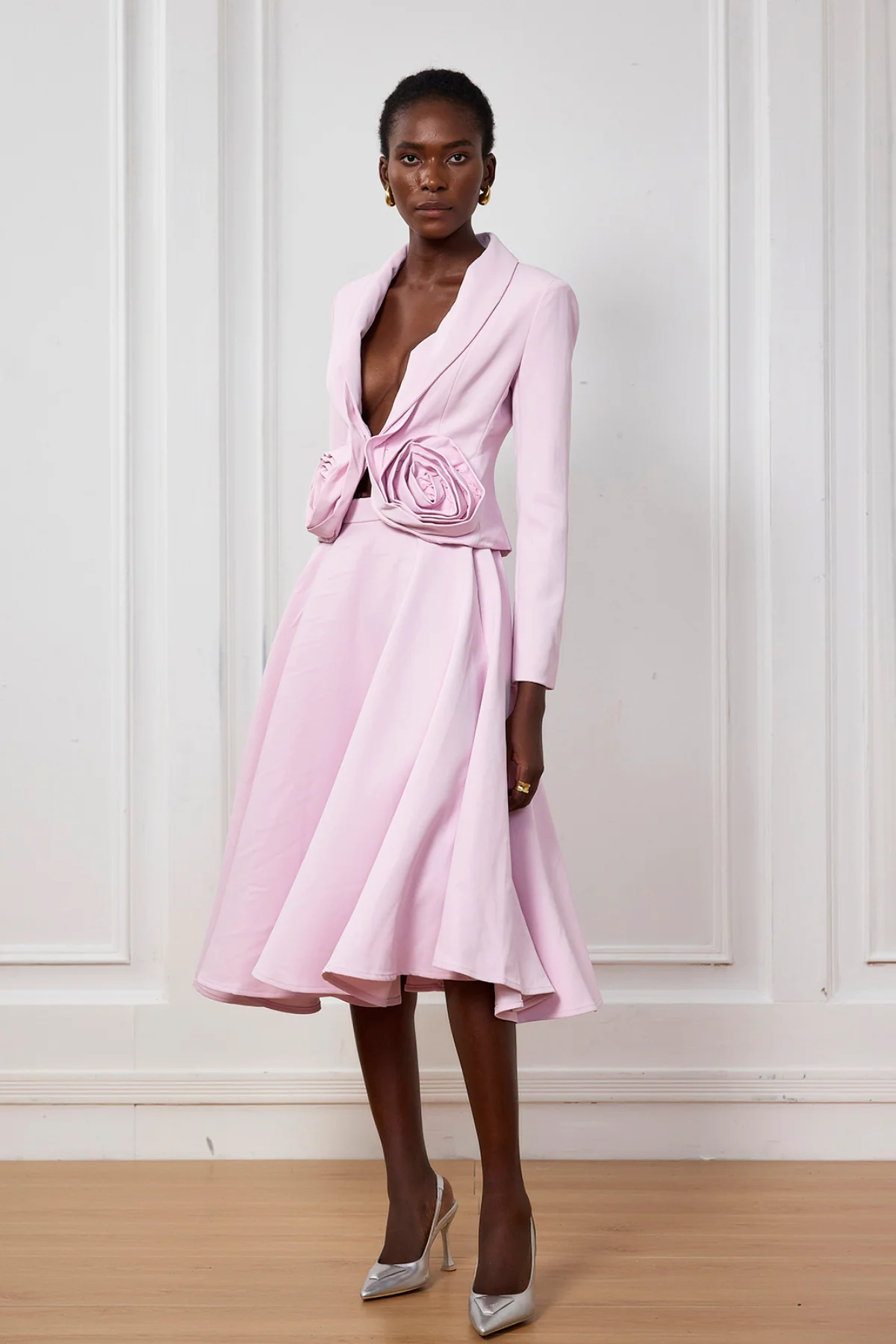 Floral Plunge Lingerie Set - Romantic Coquette Style