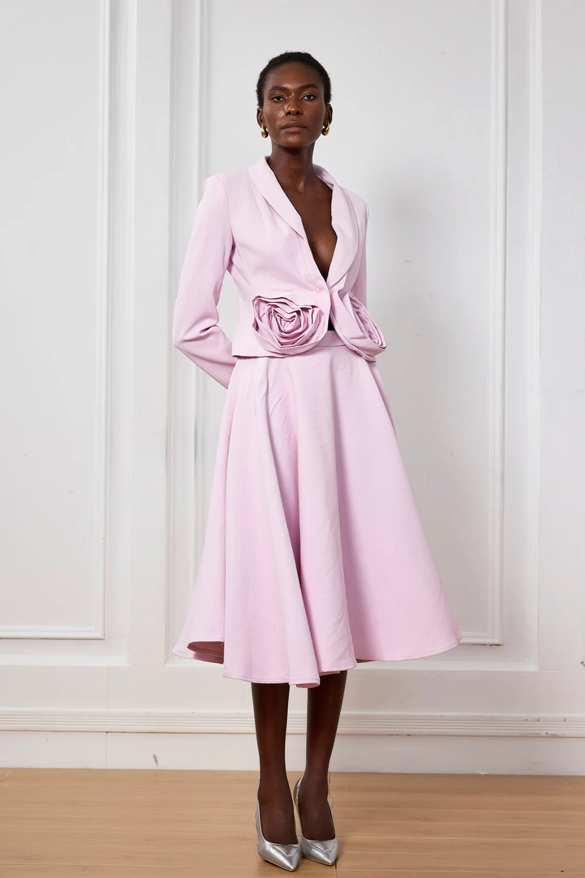 Floral Plunge Lingerie Set - Romantic Coquette Style