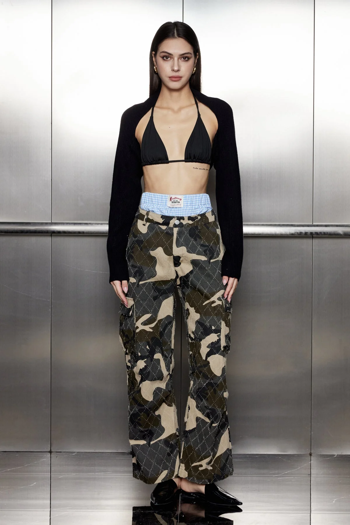 Urban Edge Camouflage Deconstruct Cargo Jeans