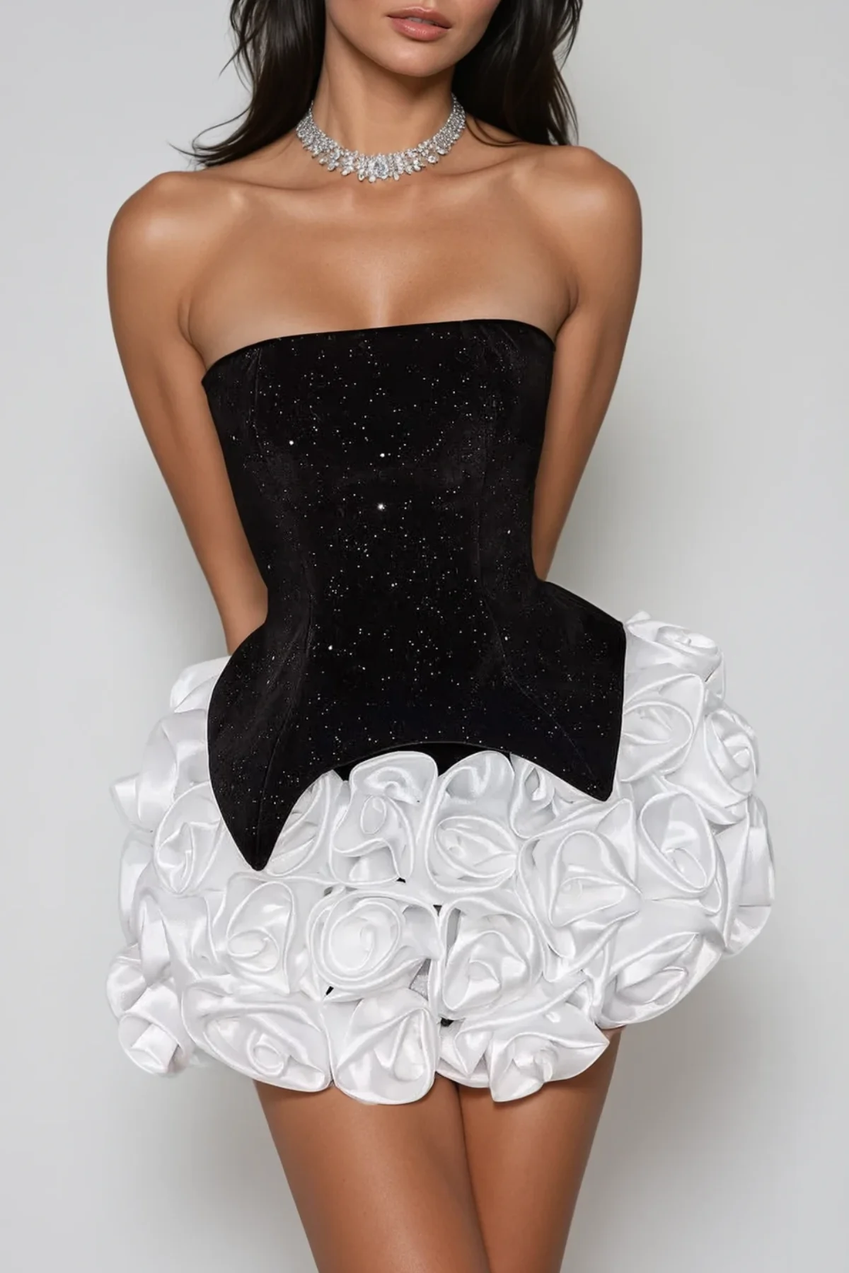 Elegant Rhinestone Embellished Strapless Top for Women