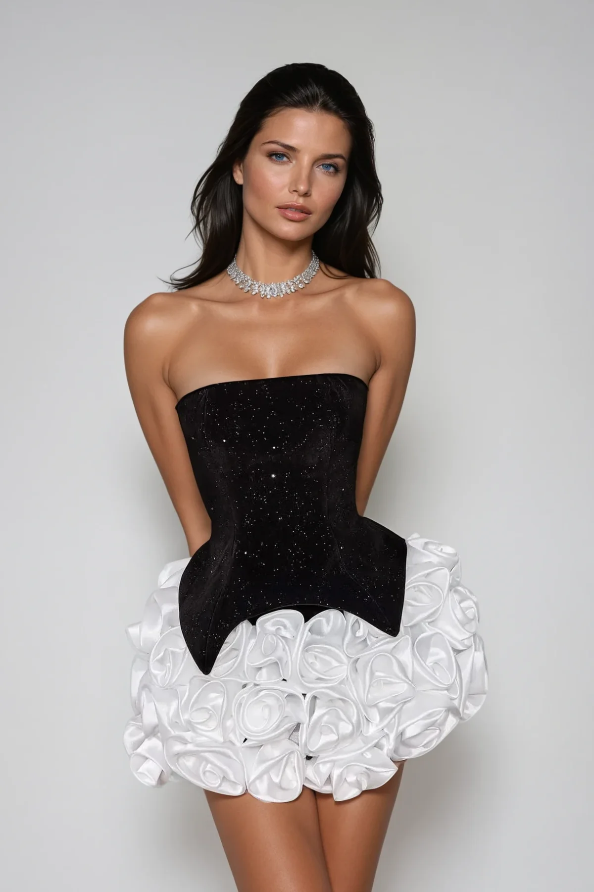 Floral Print Mini Skirt White Feminine Style