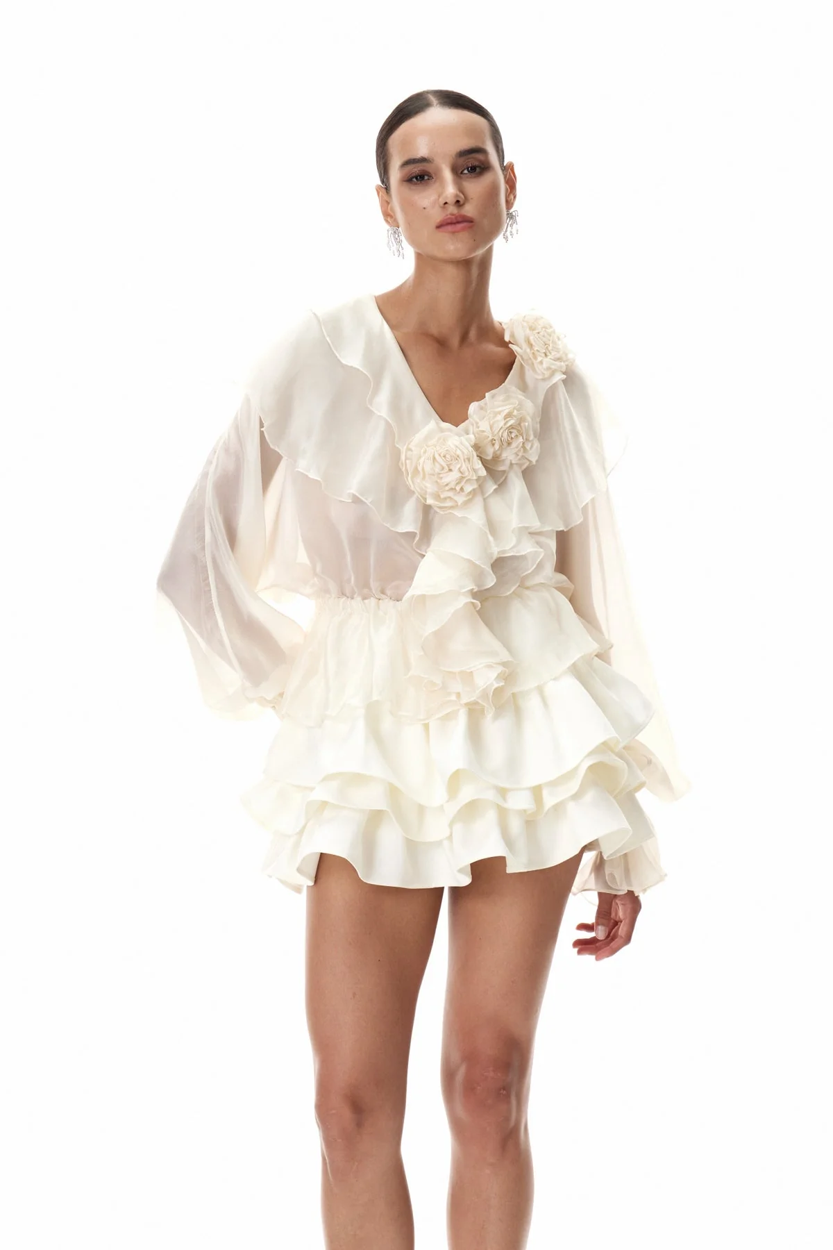 Floral Ruffle Skirt Set in Elegant Style