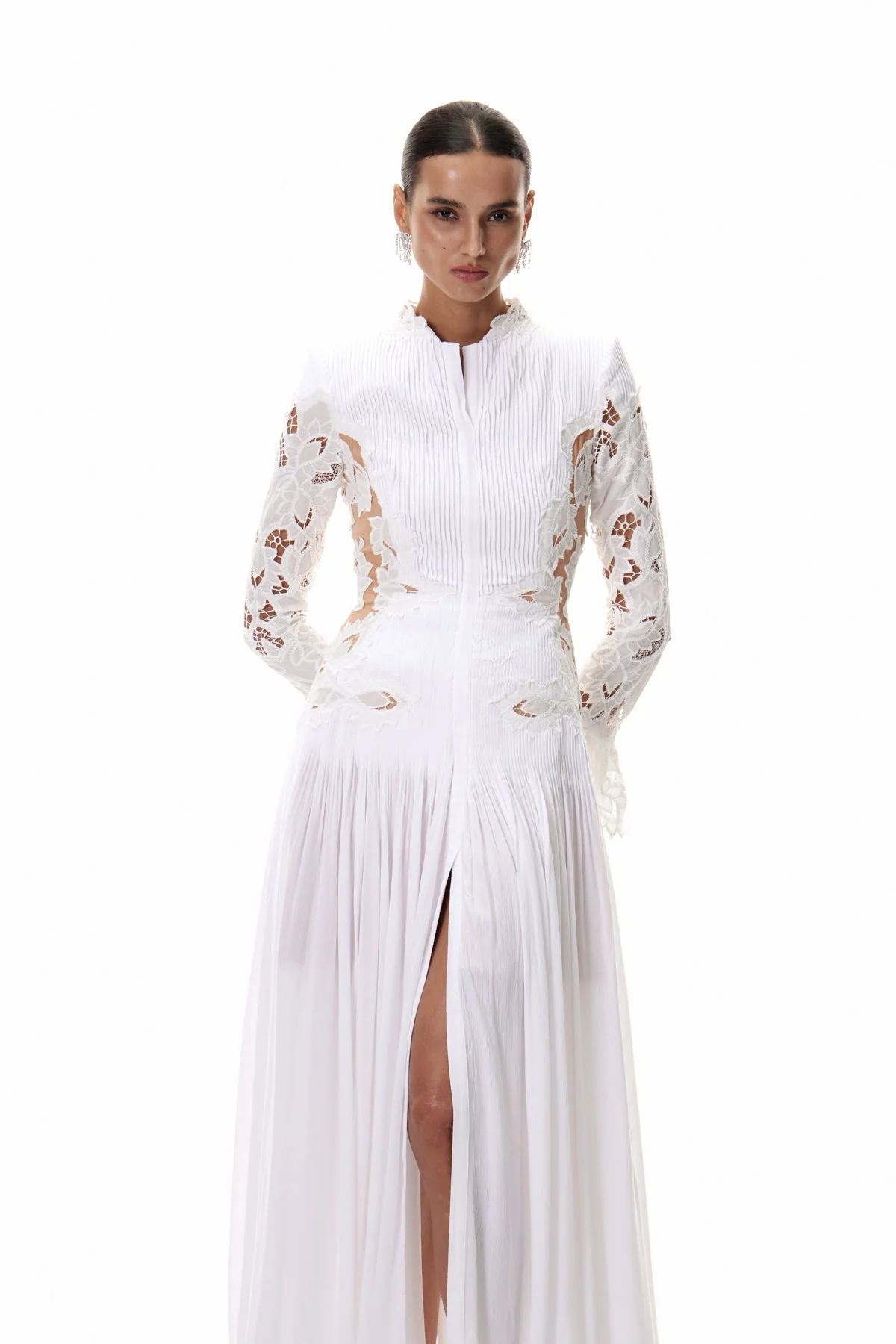 Classic Lace Maxi Dress in Lavender - Elegant Evening Gown