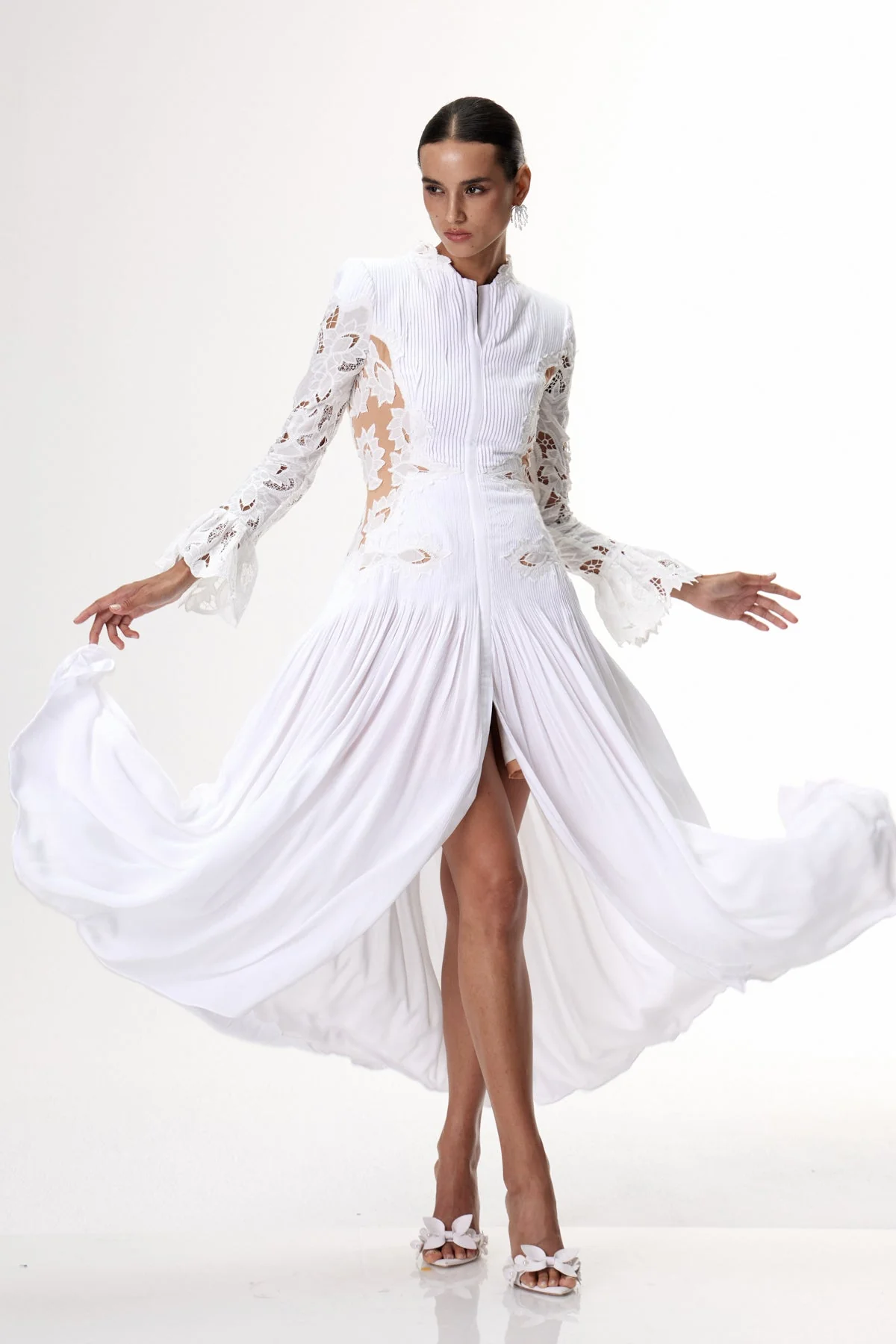 Classic Lace Maxi Dress in Lavender - Elegant Evening Gown