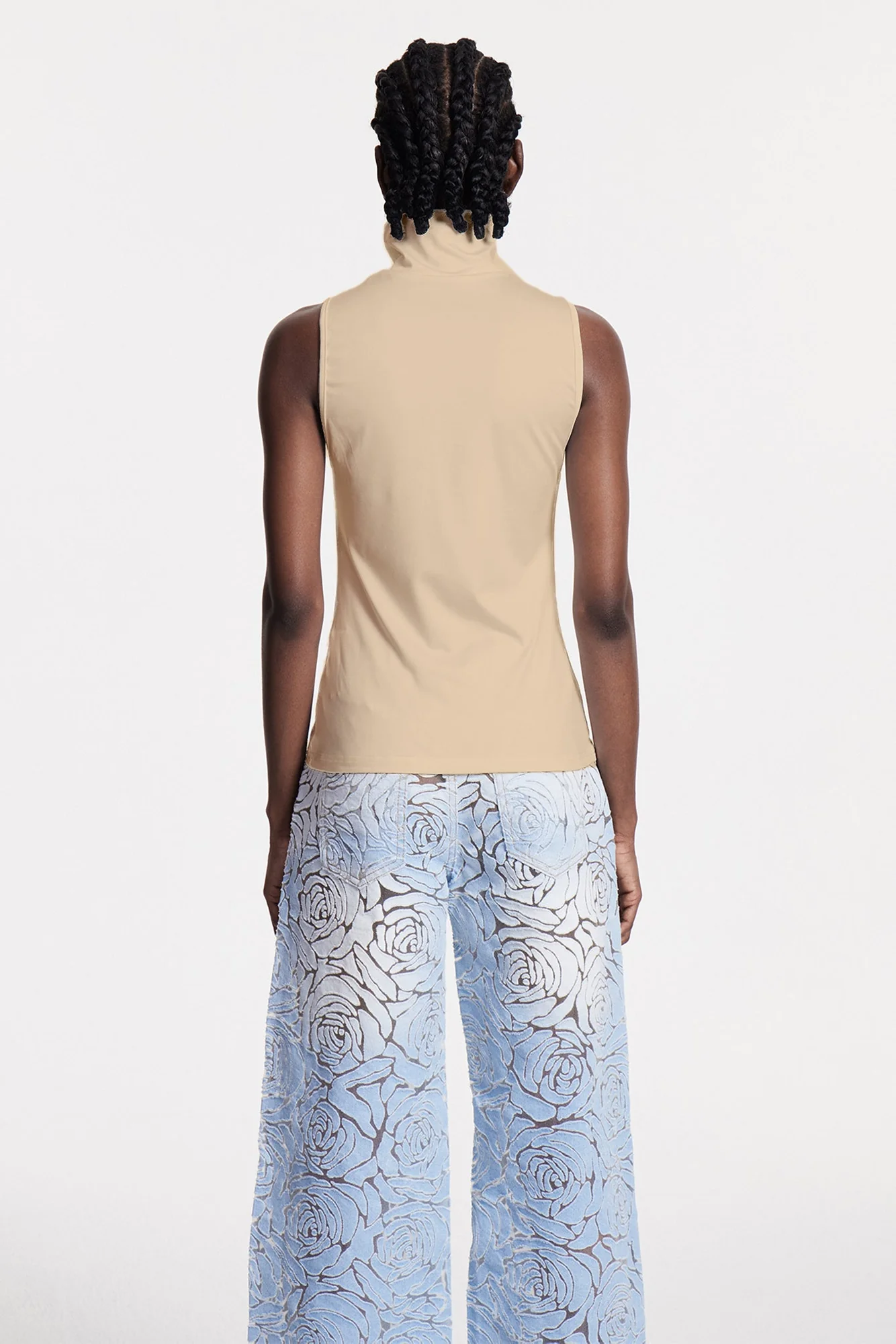 Casual Khaki Sleeveless Top - Borivoje Collection