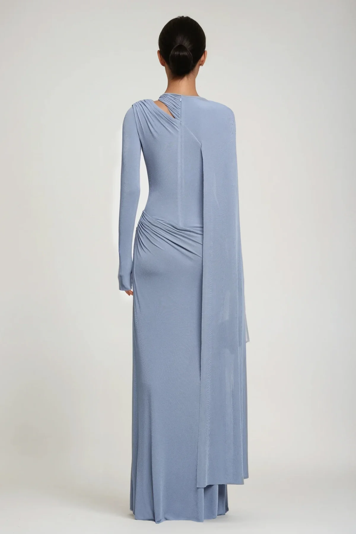 Blue Cutout Shawl Maxi Dress - Elegant & Versatile Style
