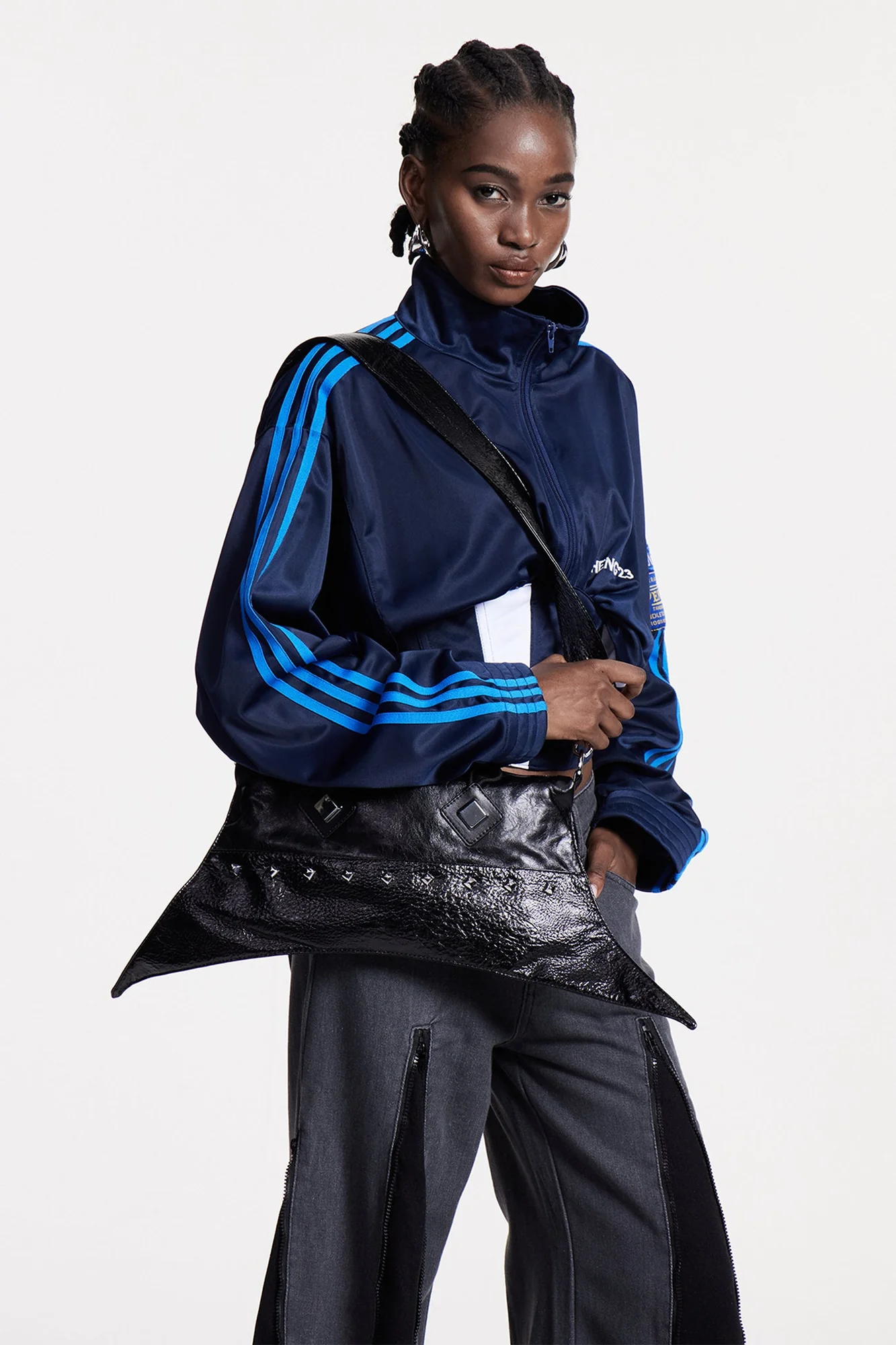 Black Leather Embellished Bag - Premium Design