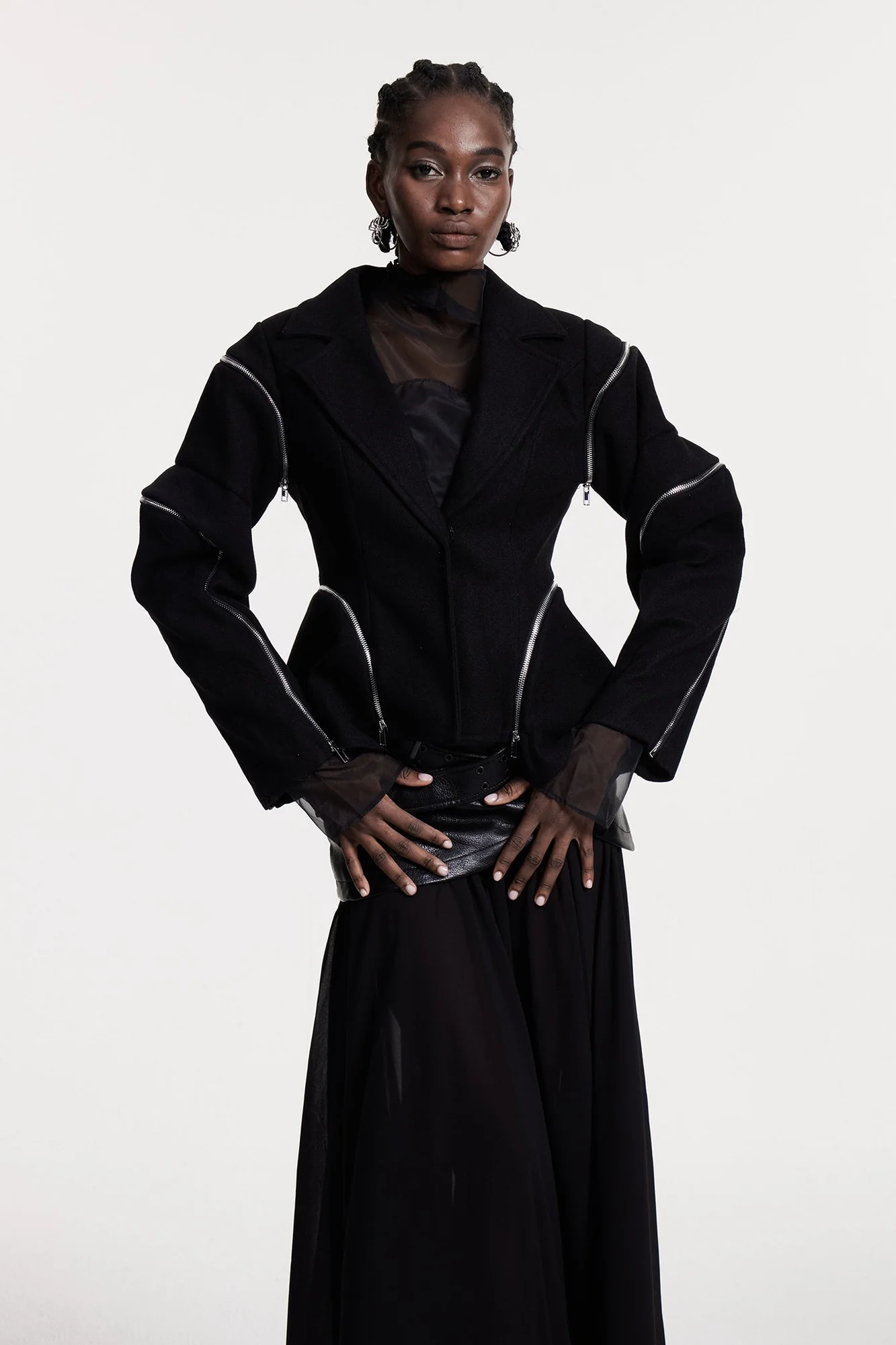 Modern Zipper Detail Blazer - Christine Style