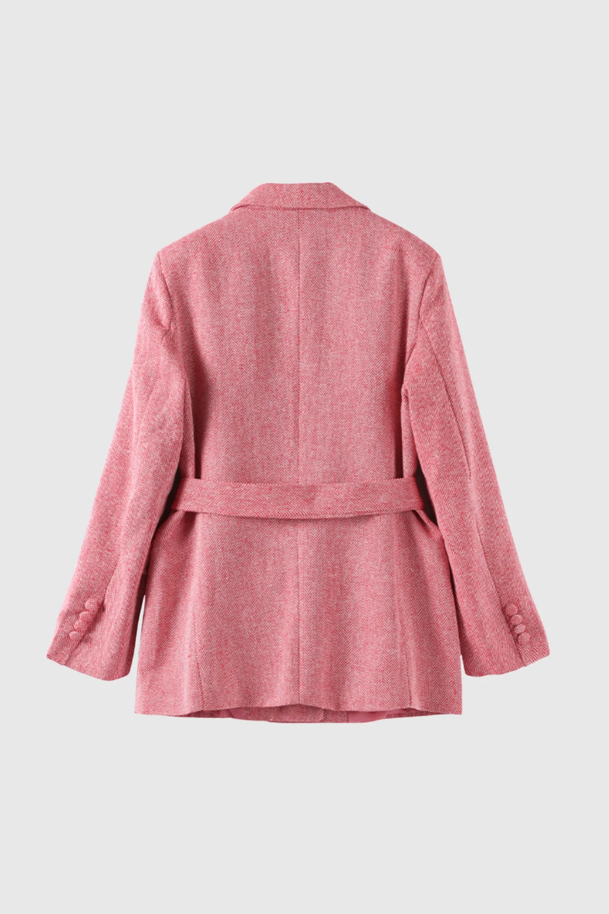 Pink Strapless Lapel Three-Piece Pants Set