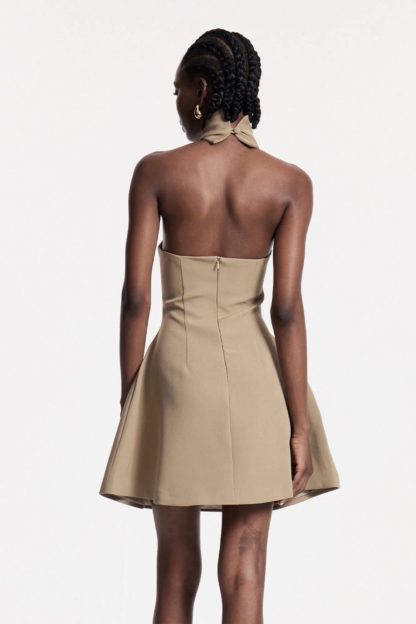 Grey Halter Neck Mini Dress for Stylish Events