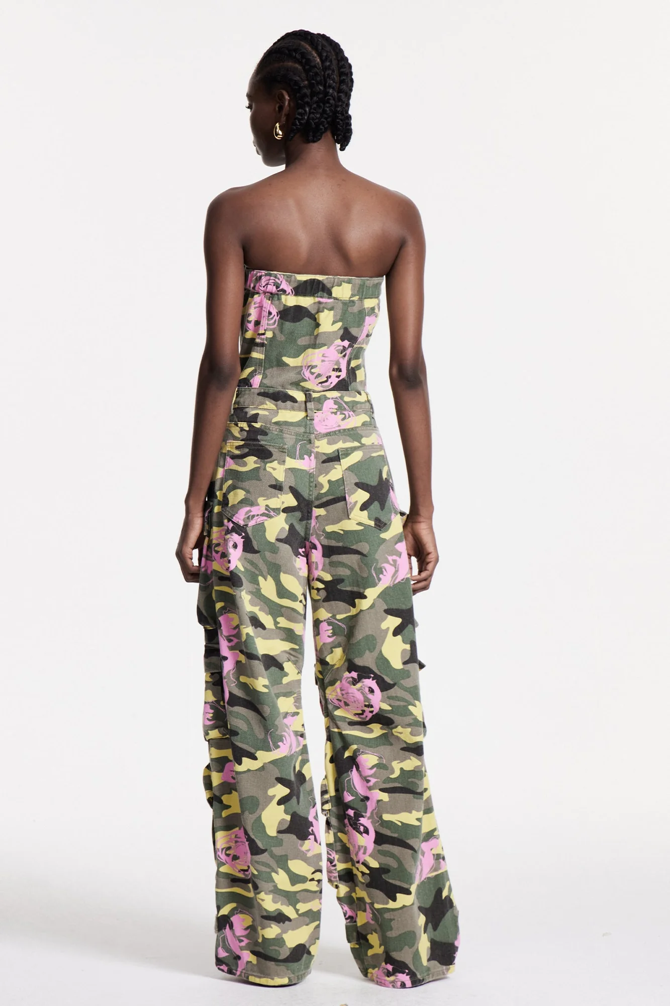 Floral Camouflage Cargo Jumpsuit in Green | Sustainable Fabric