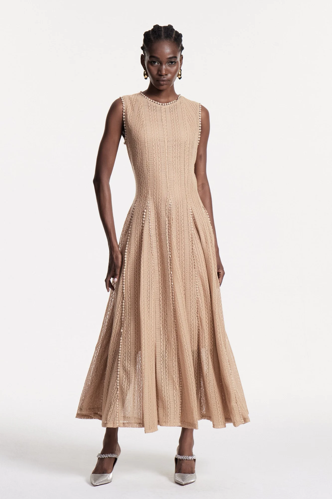 Sleeveless Brown Maxi Dress for Women Elegant Dresswear