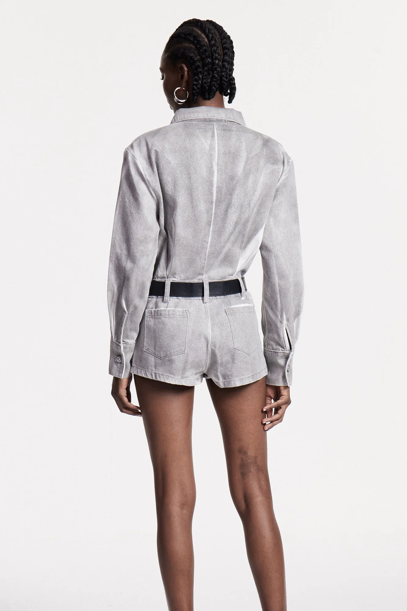 Denim Tailored Jumpsuit in Hayley Style