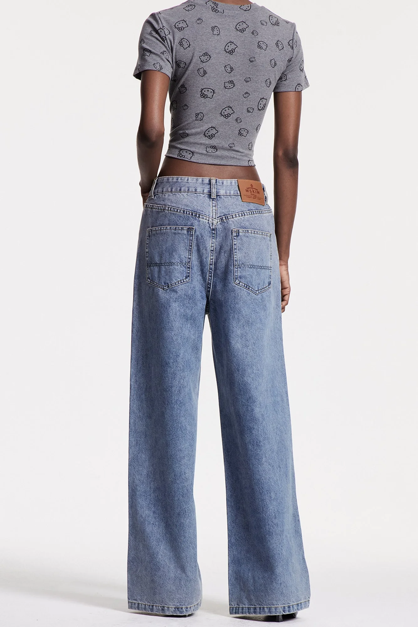 Blue Cholpon Print Denim Jeans