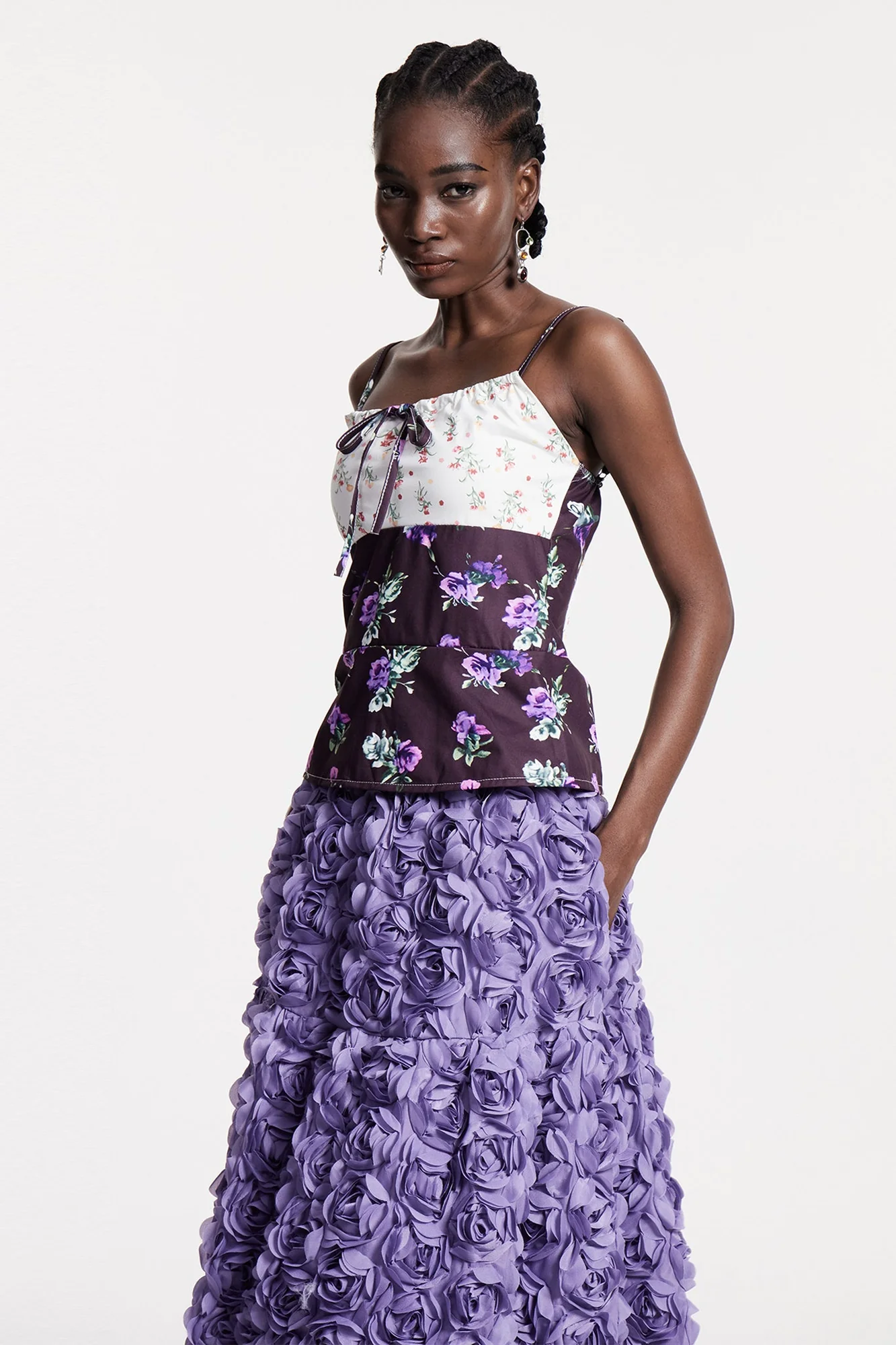 Floral Sleeveless Top - Elegant Spaghetti Strap Design