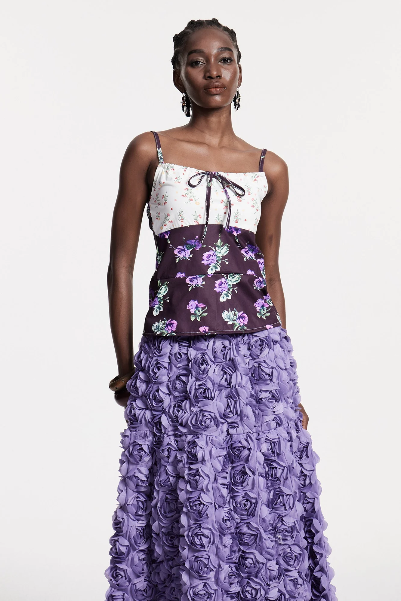 Floral Sleeveless Top - Elegant Spaghetti Strap Design