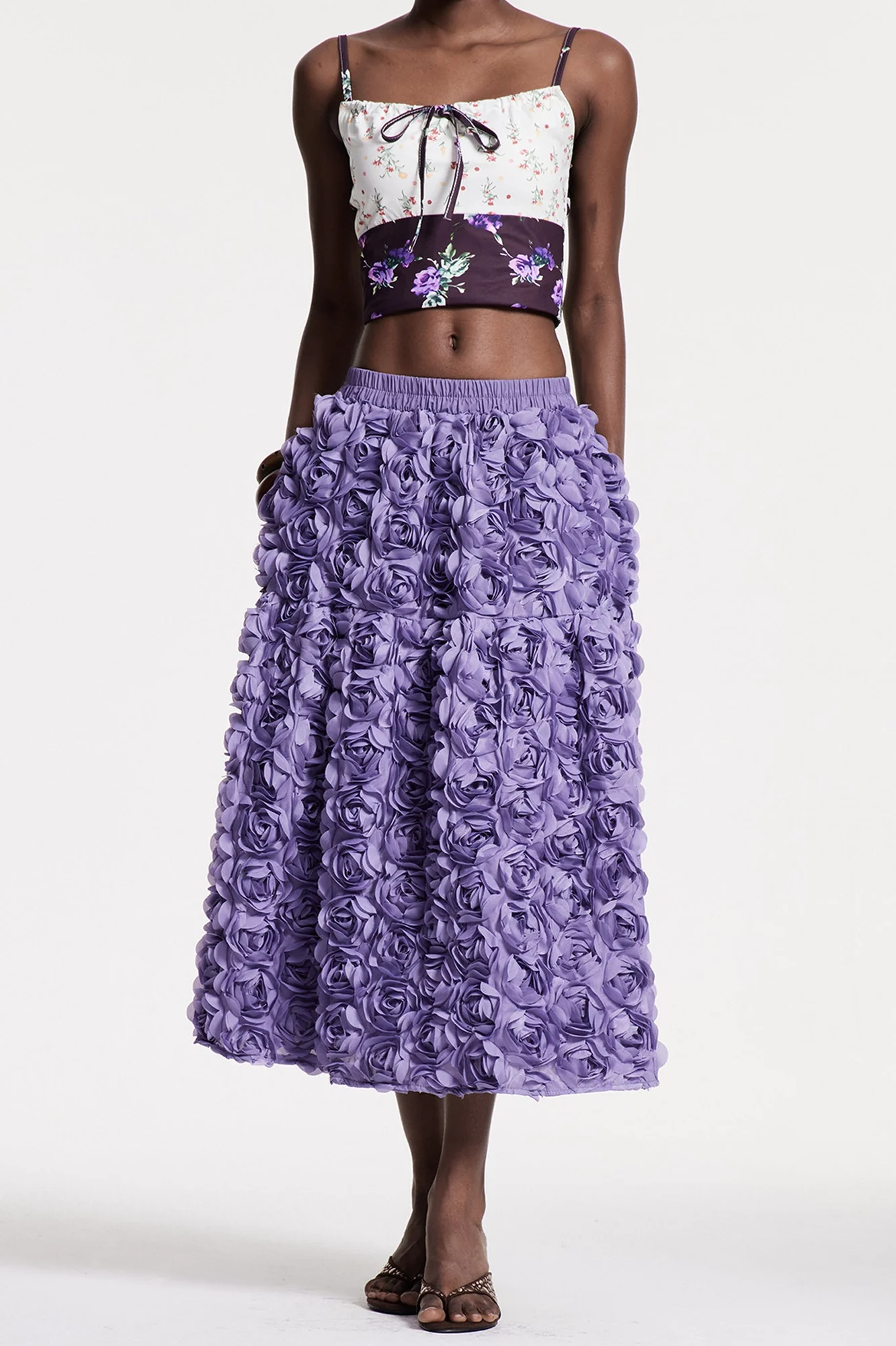 Floral Maxi Skirt in Purple - Elegant & Versatile Design
