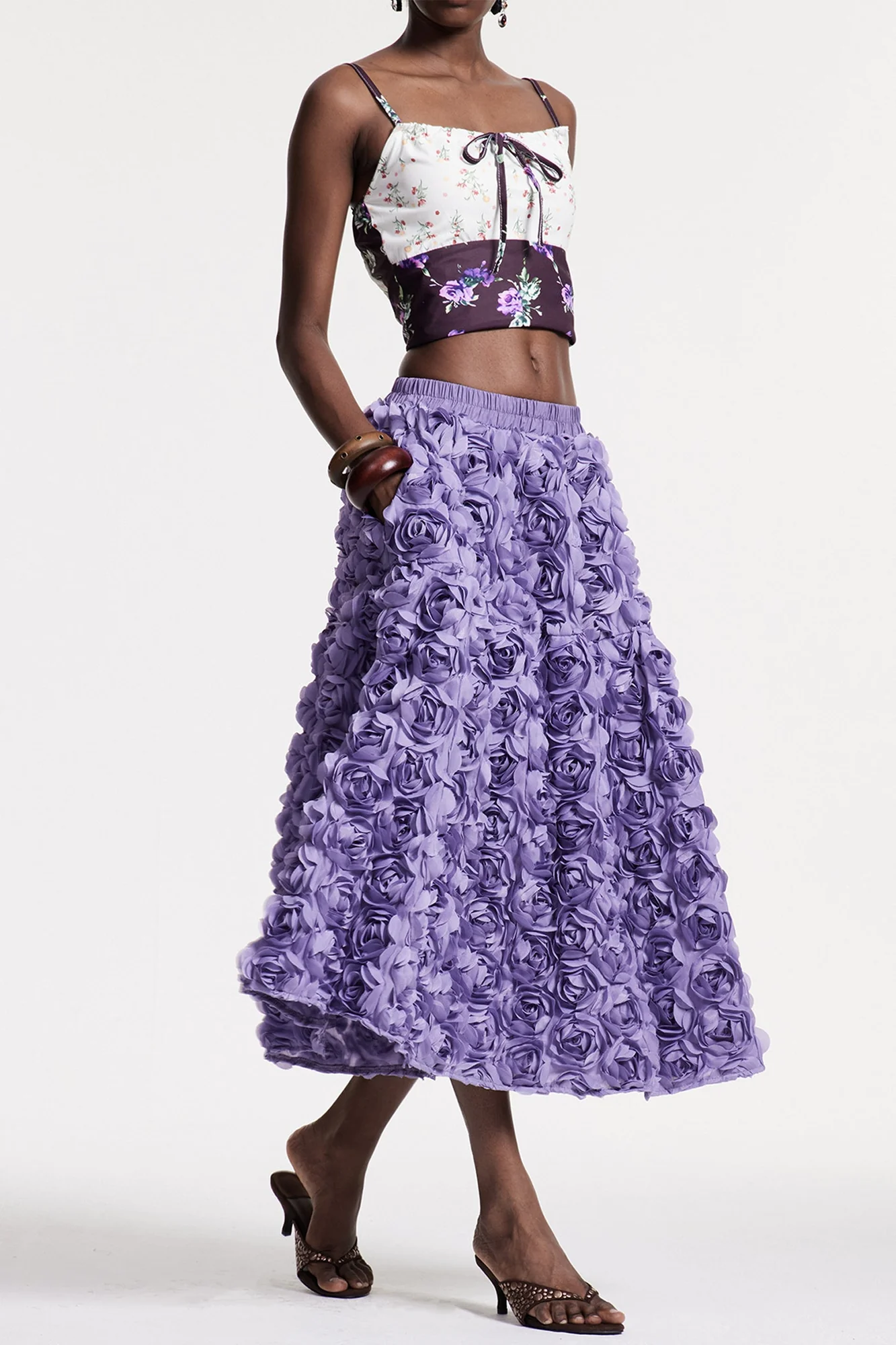 Floral Maxi Skirt in Purple - Elegant & Versatile Design