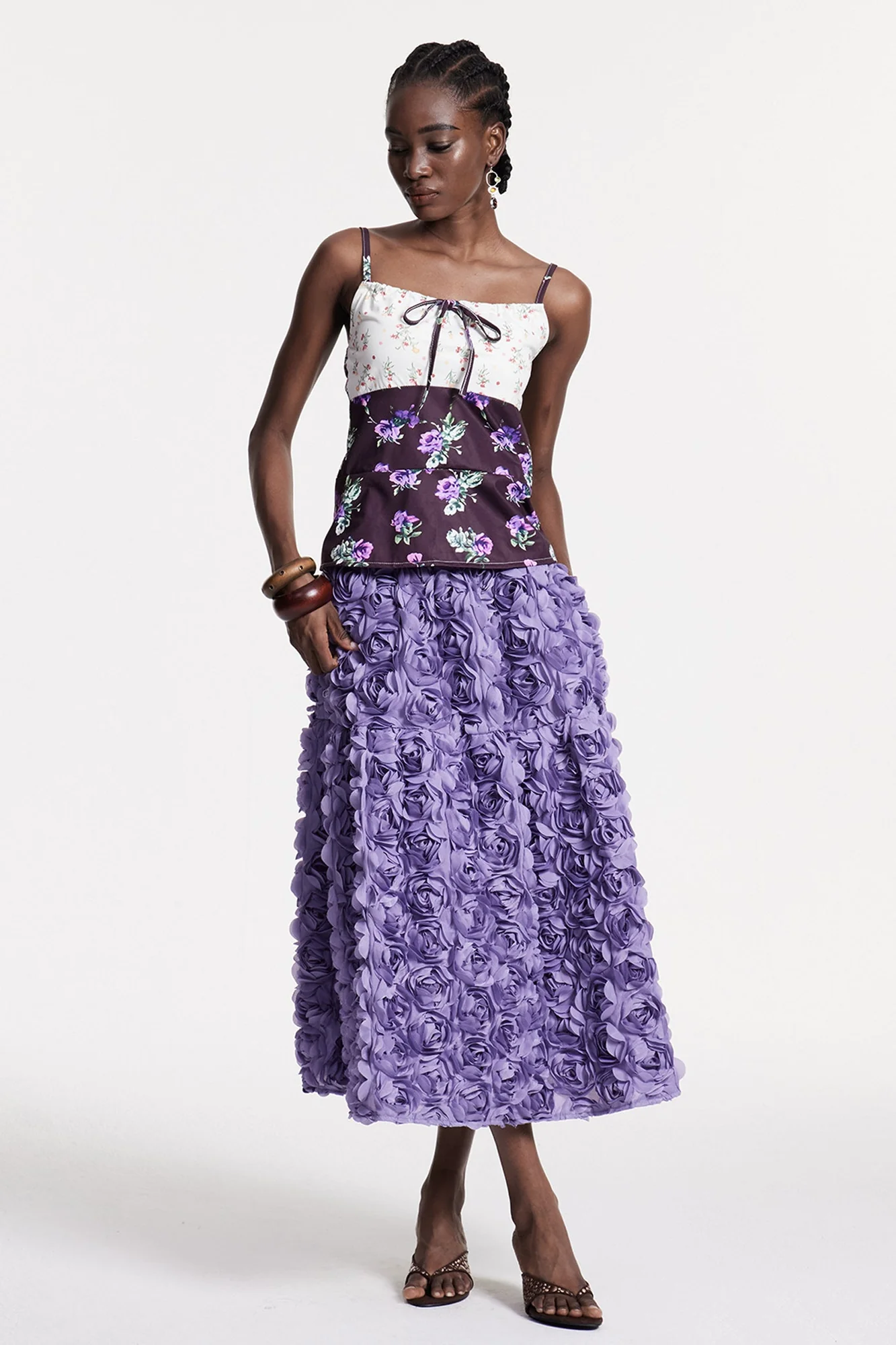 Floral Maxi Skirt in Purple - Elegant & Versatile Design