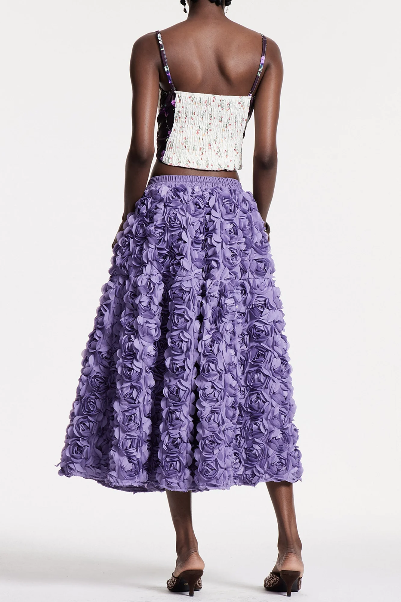 Floral Maxi Skirt in Purple - Elegant & Versatile Design