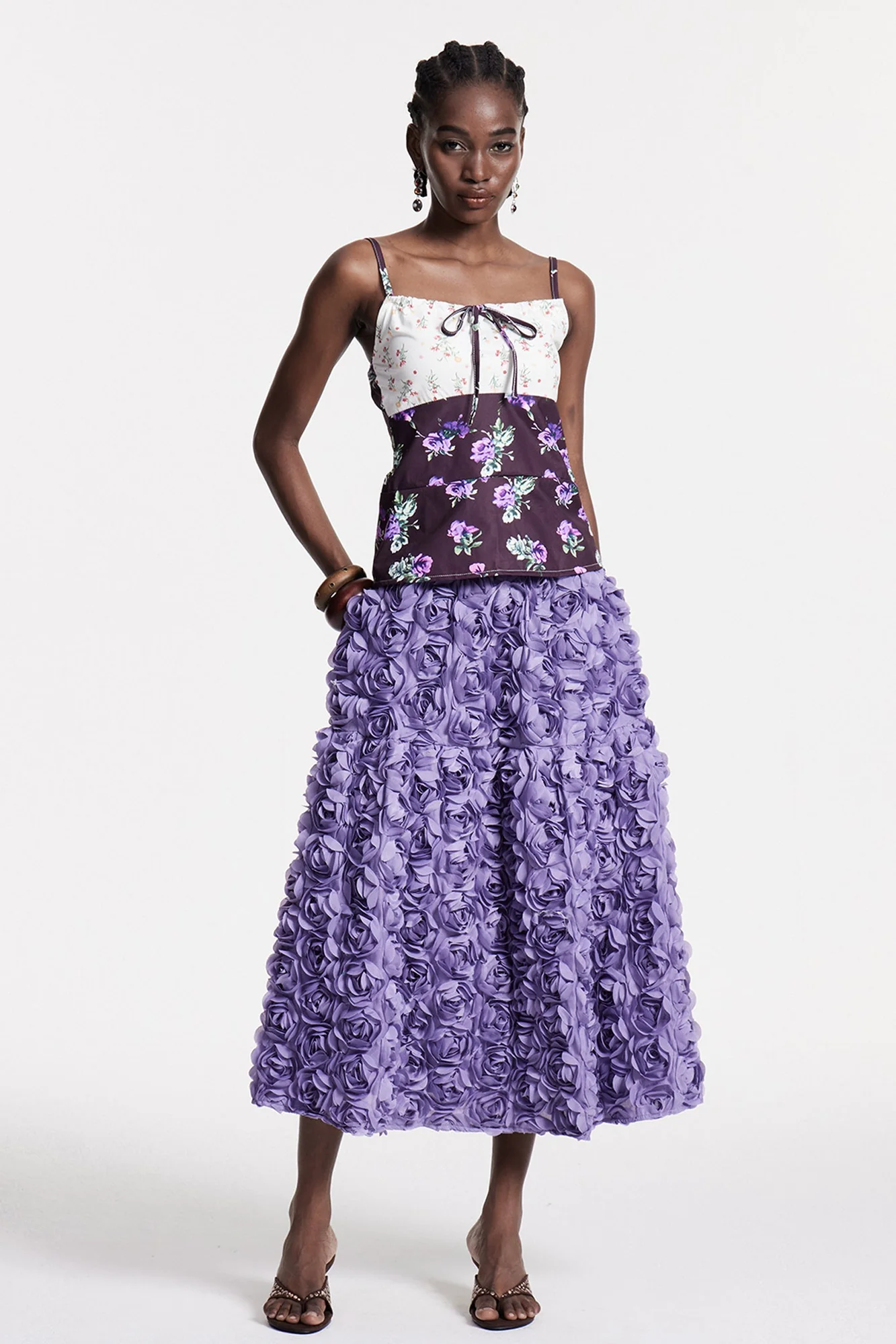 Floral Maxi Skirt in Purple - Elegant & Versatile Design