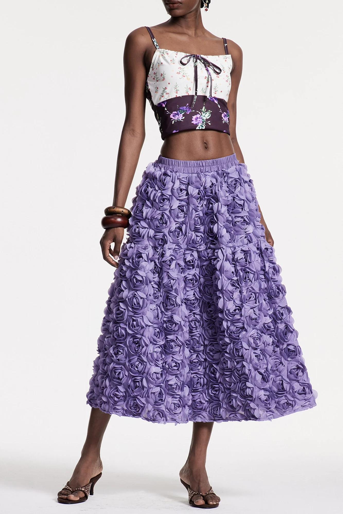Floral Maxi Skirt in Purple - Elegant & Versatile Design