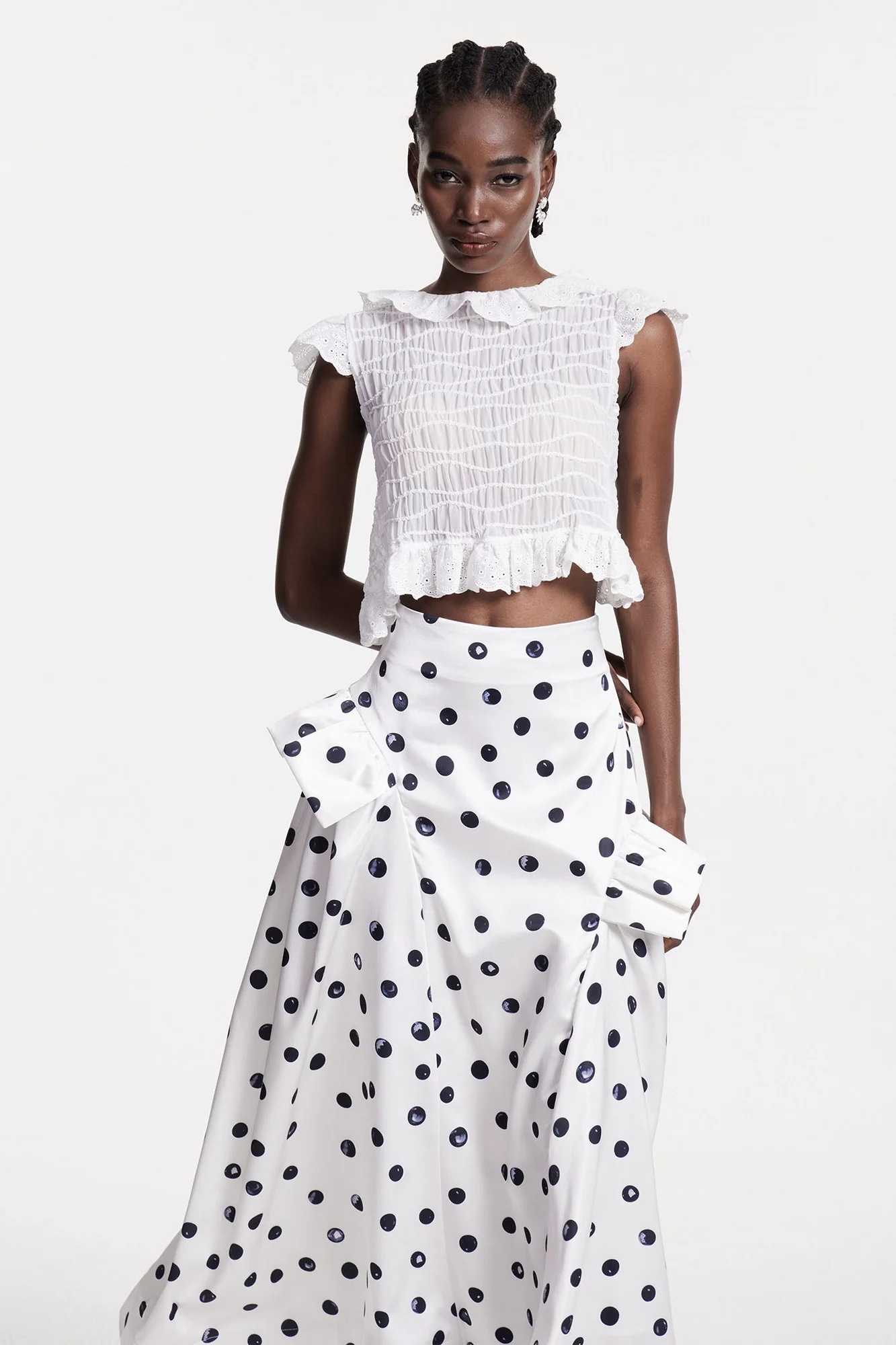 White Ruch Cutout Top - Elegant Contemporary Style