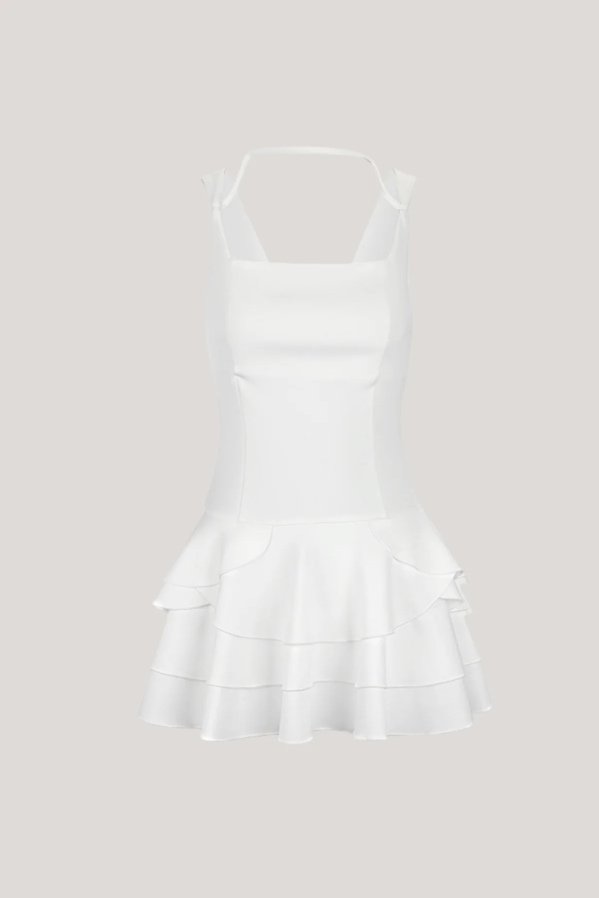 White Ruffle Mini Dress - Elegant & Versatile Design