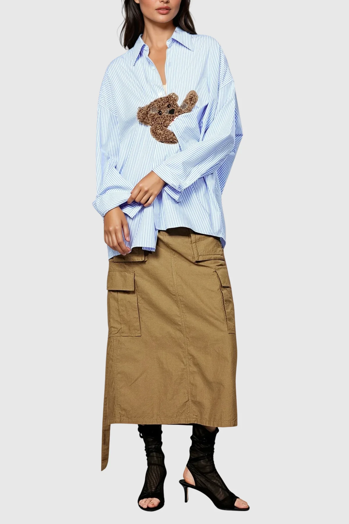 Embroidered Stripe Shirt - Sophisticated Tailored Fit