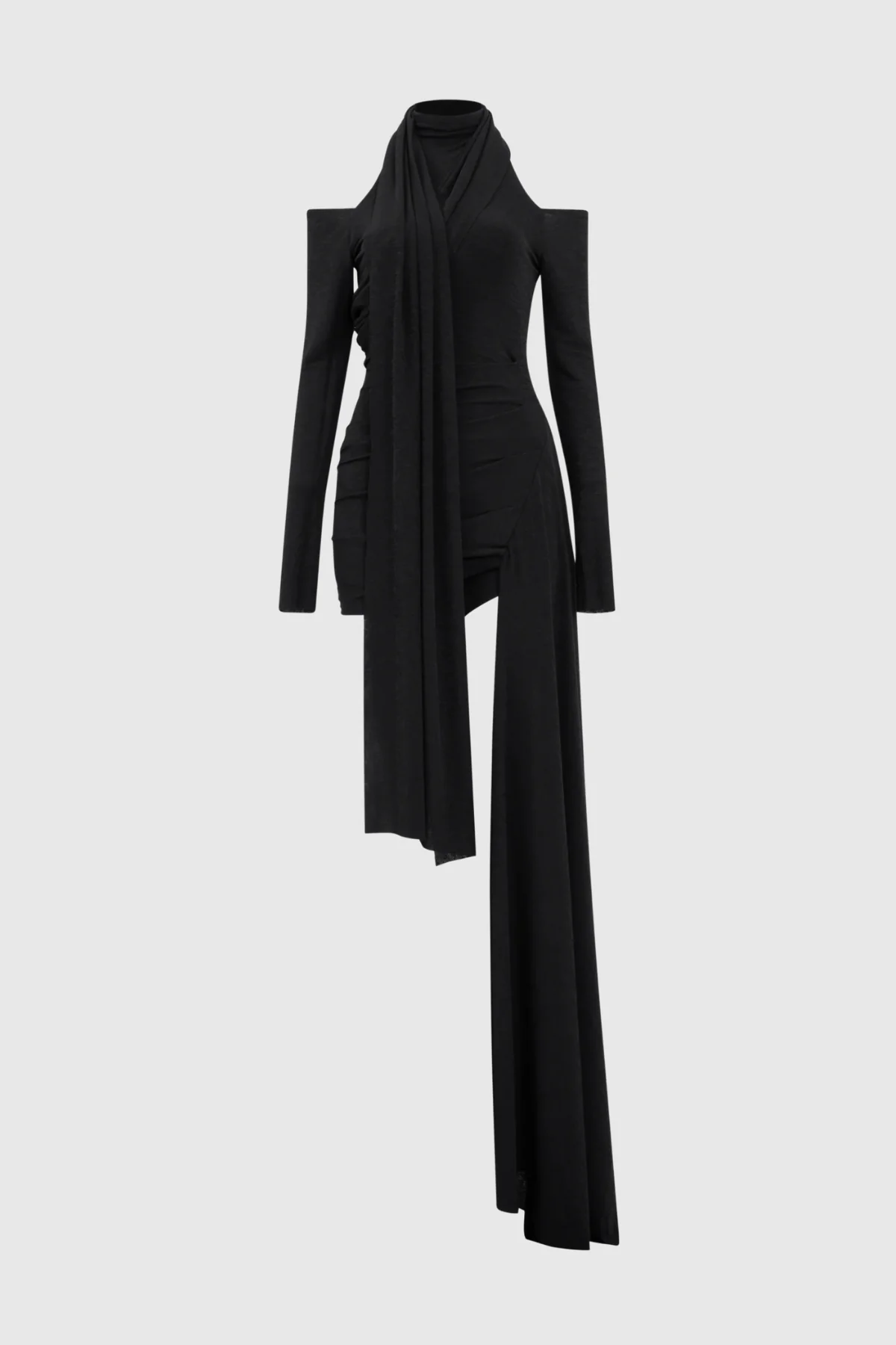 Chic Black Asymmetric Cutout Mini Dress