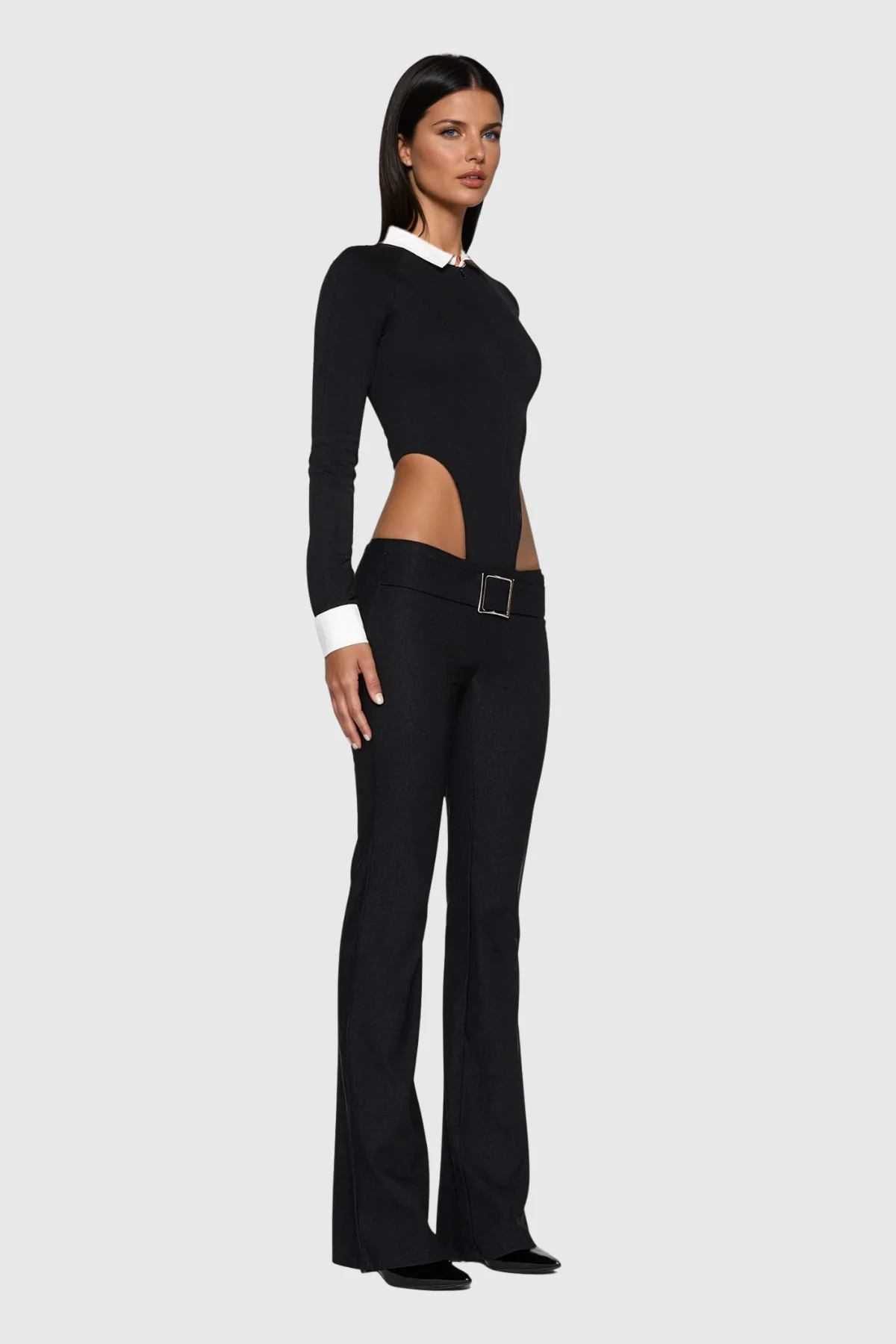Bodycon Bootcut Pants Set in Black | Chic Urban Style
