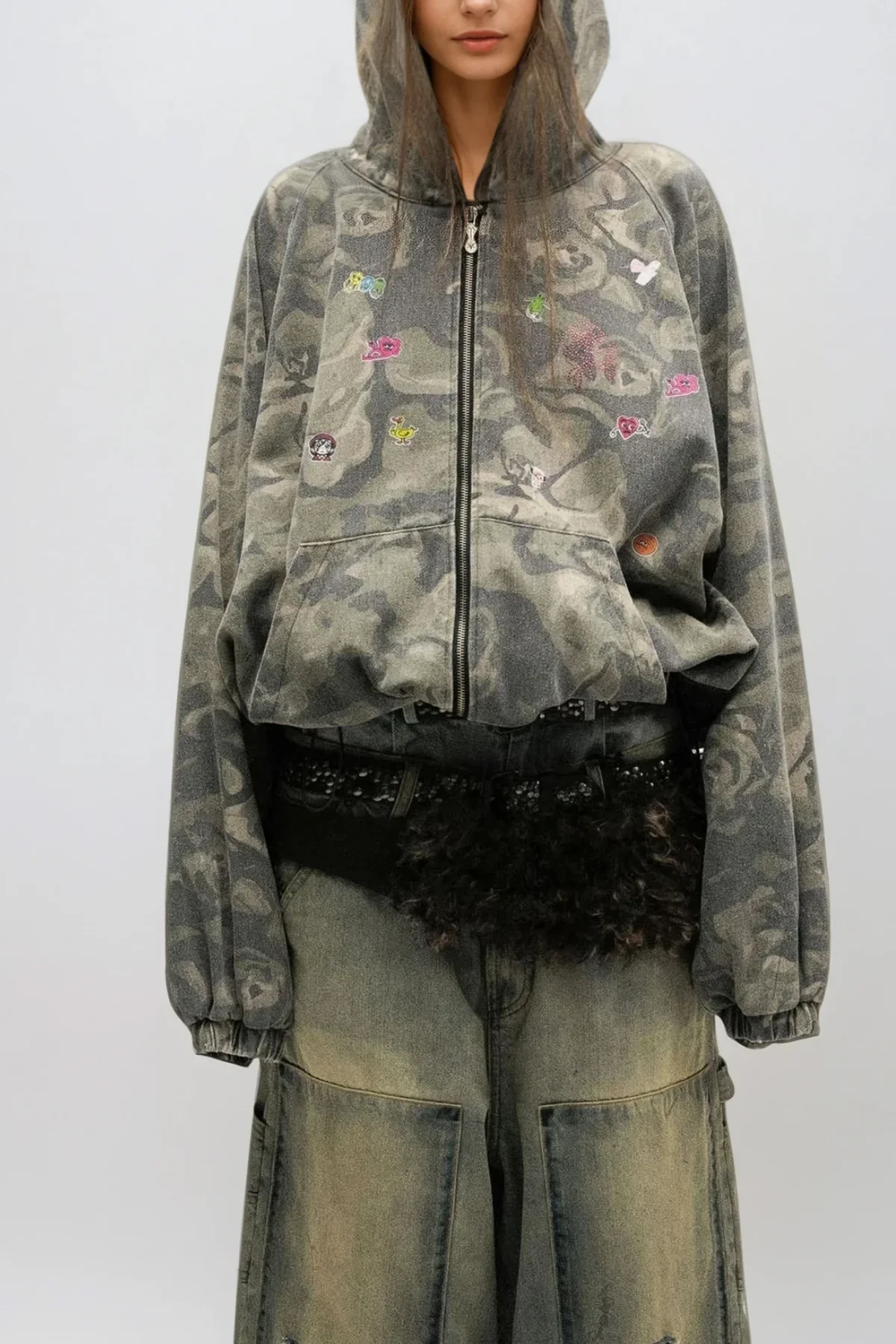 Camouflage Long Sleeve Utility Jacket