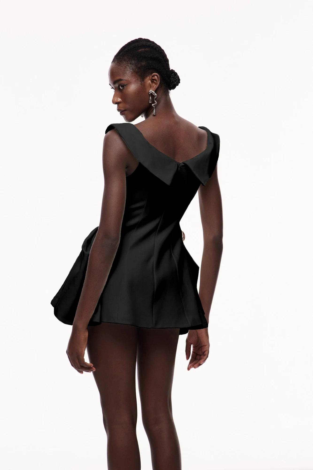 Black Off Shoulder Ruffle Mini Dress - Elegant and Versatile Style