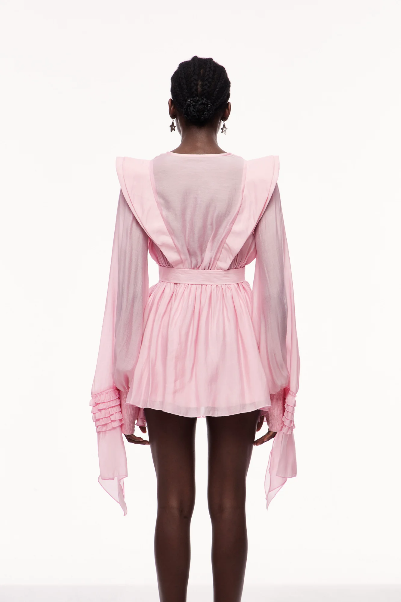 Pink Ruffle Cutout Mini Dress - Sophisticated and Stylish