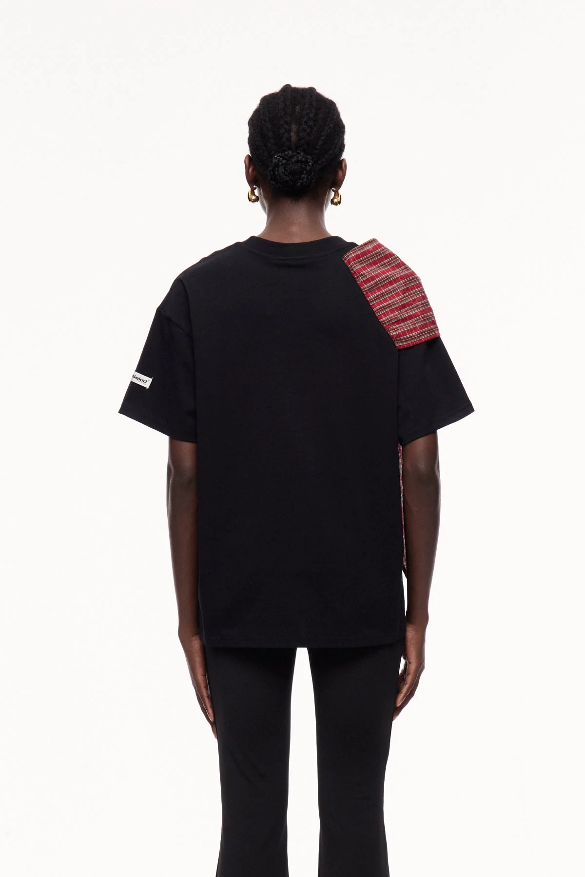 Sophisticated Grid Bow T-Shirt - Black, Grey & White Options