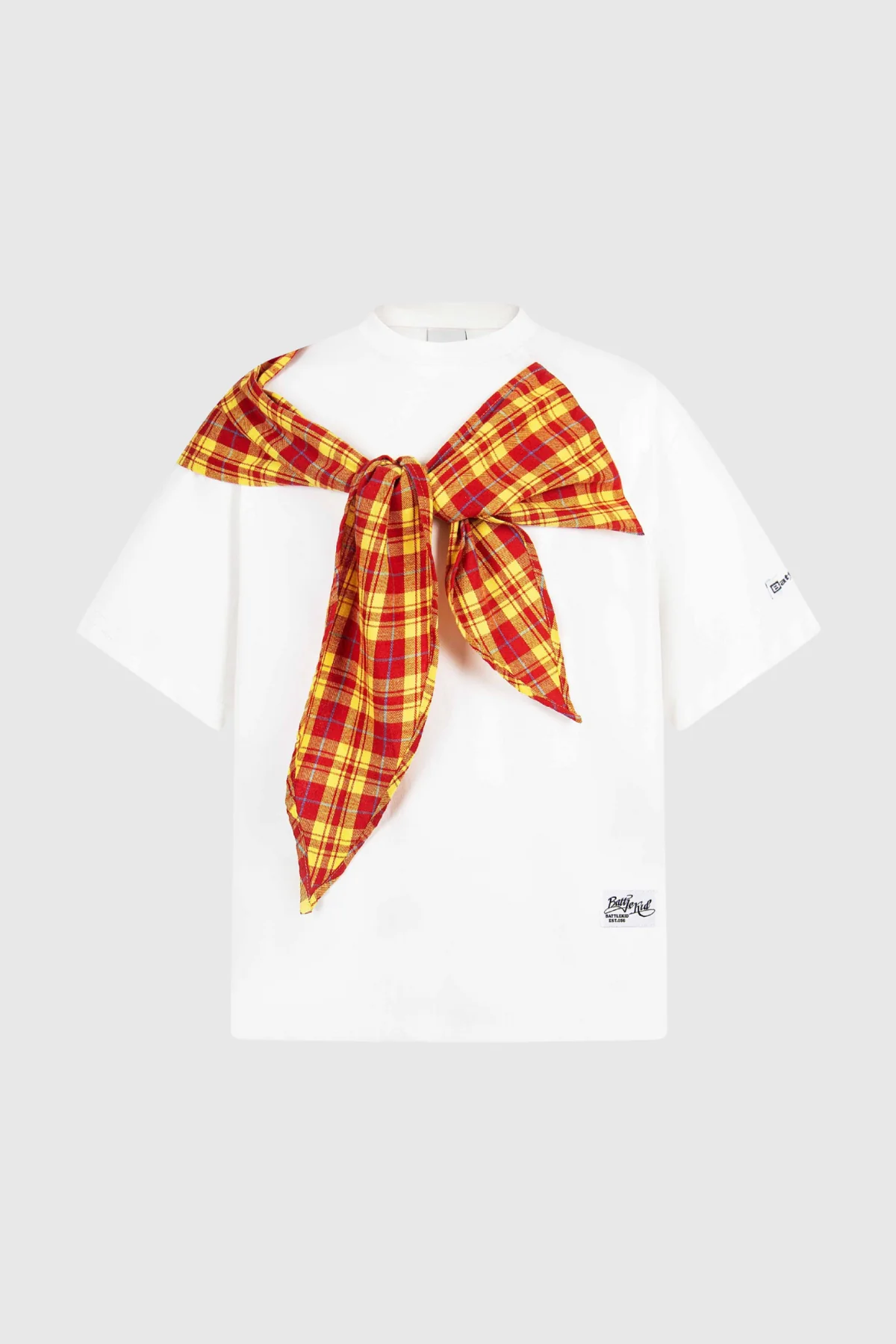 Sophisticated Grid Bow T-Shirt - Black, Grey & White Options