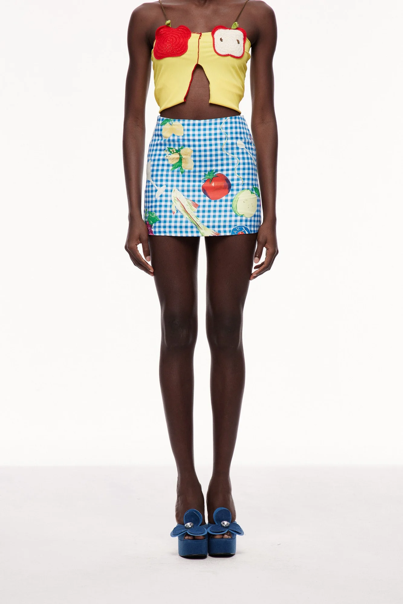 Grid Print Mini Skirt