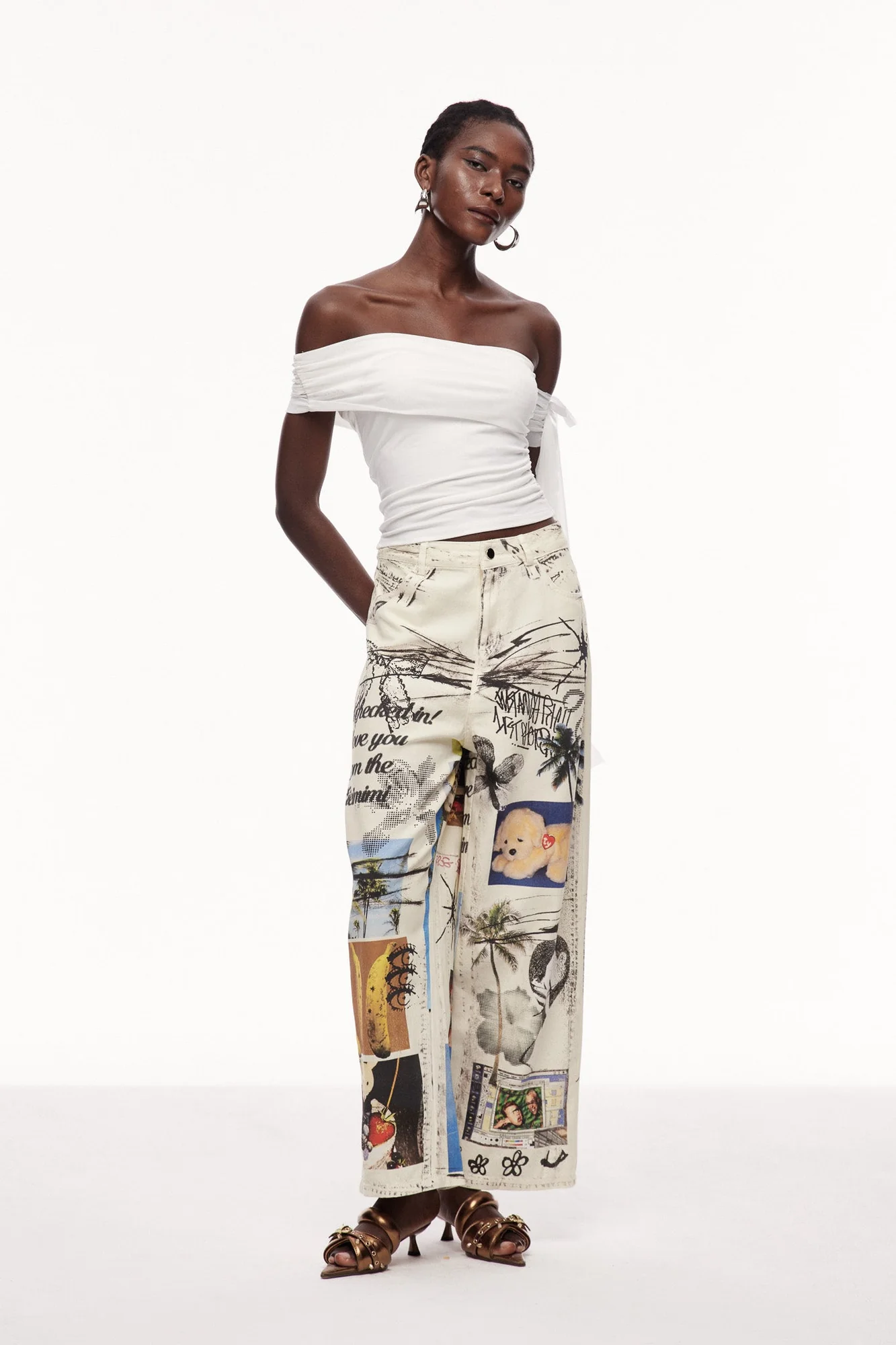 Chic White Asymmetric Lace-Up Top | Womens Fashion