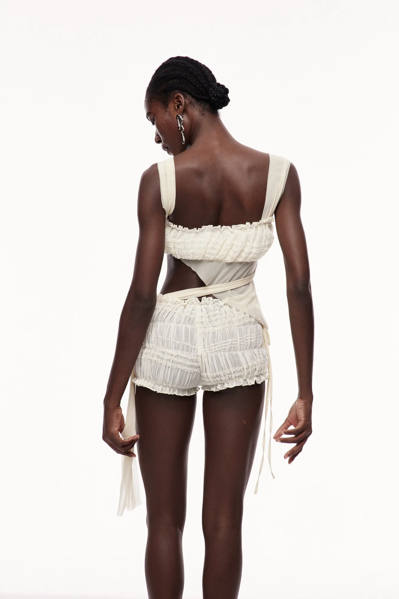 Romantic Coquette Apricot Drawstring Pants Set