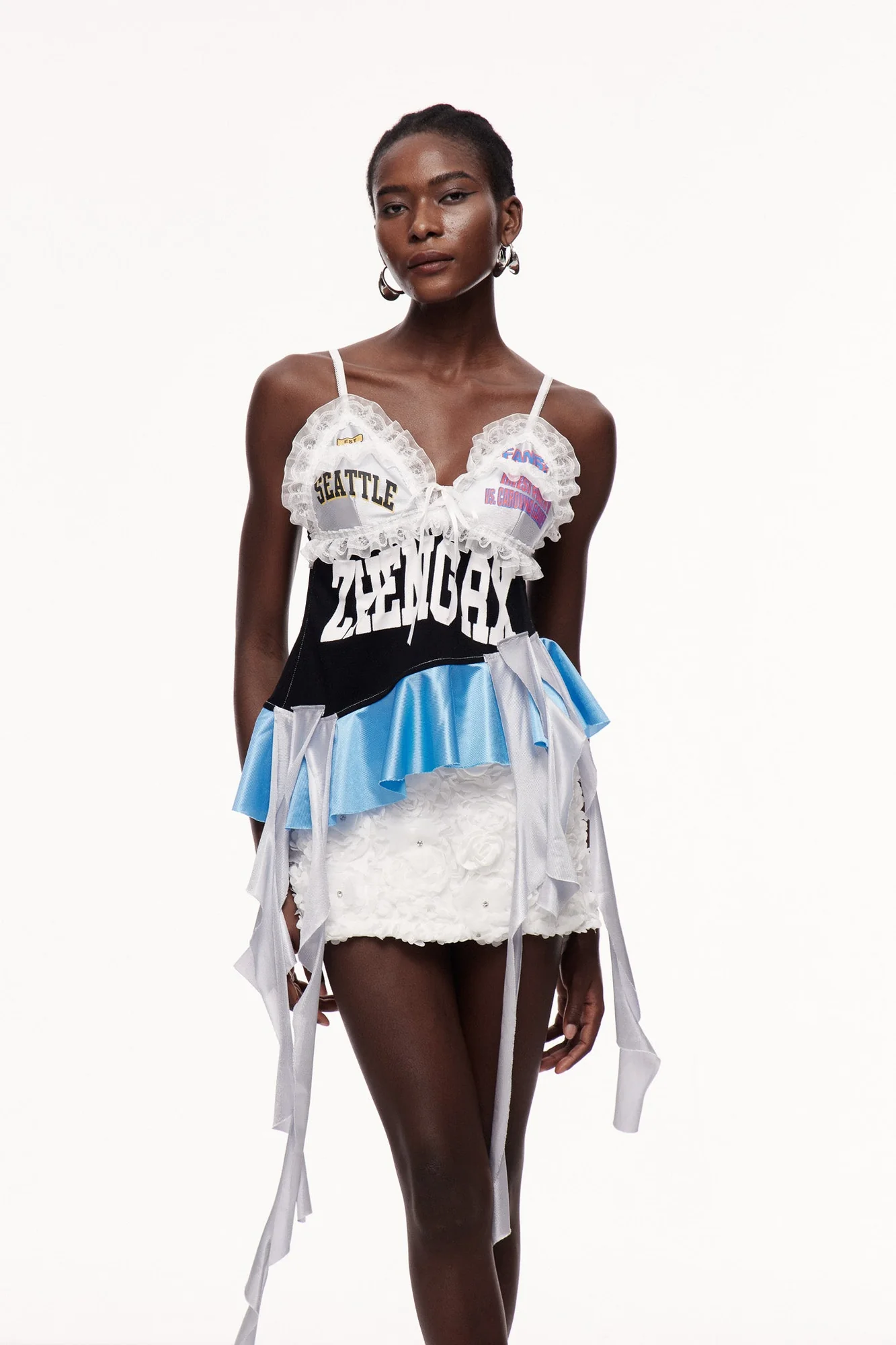 Blue Lace Fringe Sleeveless Top - Elegant Womens Apparel