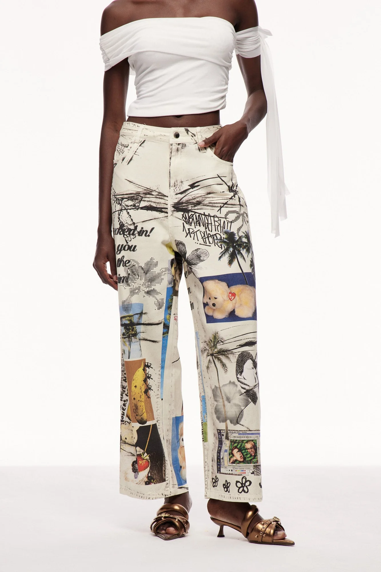 Tie Dye Print Skinny Jeans Apricot Urban Edge Style