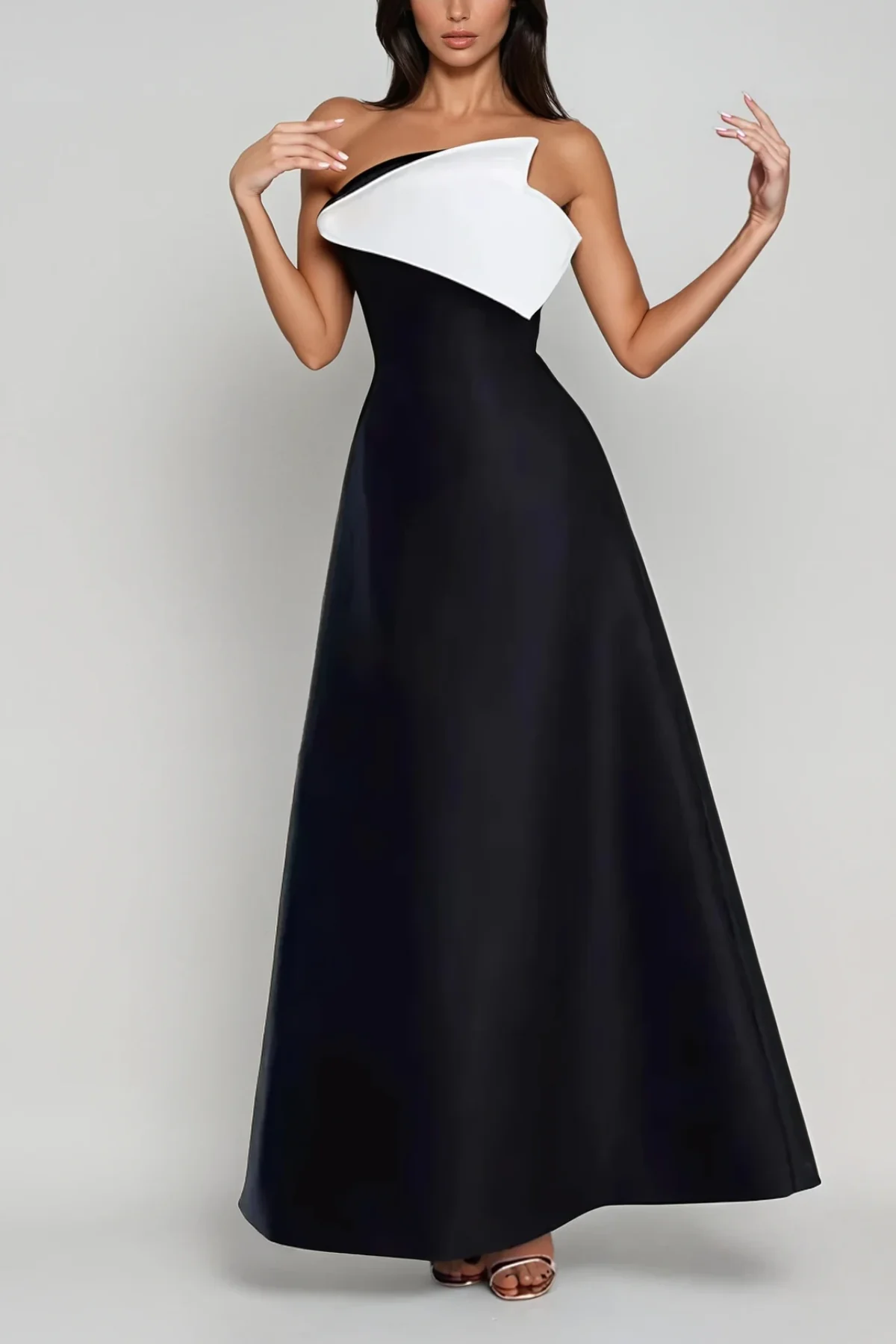 Elegant Black Strapless Maxi Dress