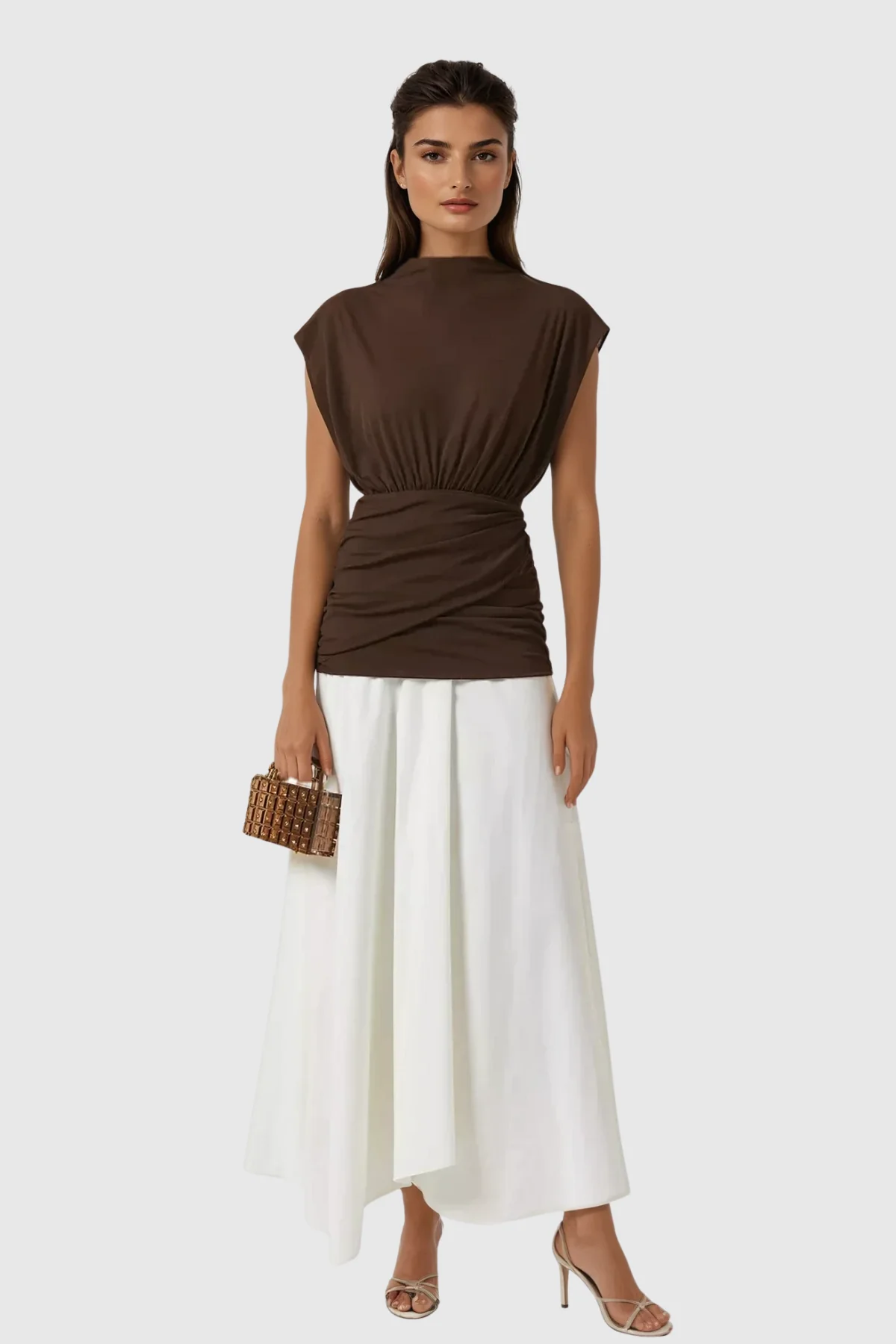 White Ruch Sleeveless Maxi Dress - Elegant Comfort and Style
