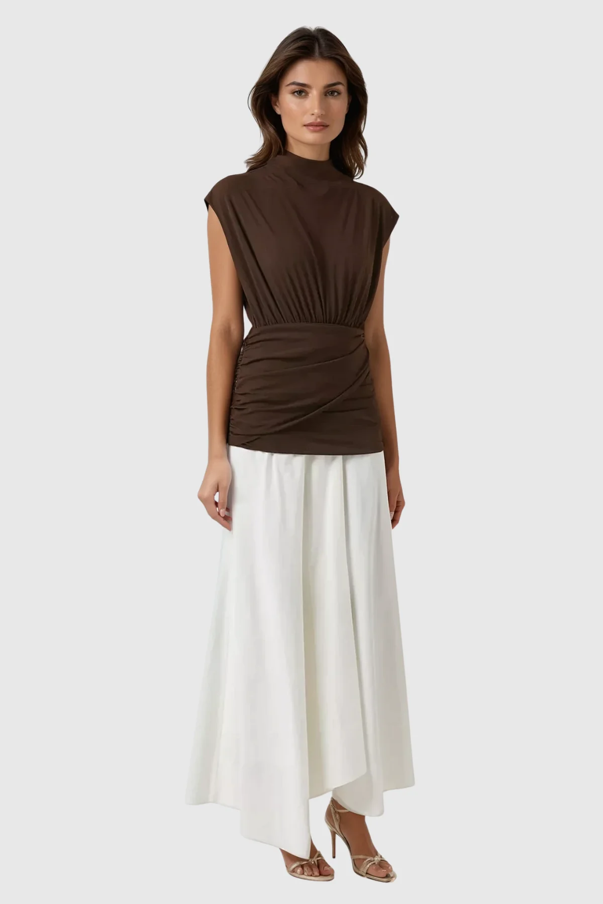 White Ruch Sleeveless Maxi Dress - Elegant Comfort and Style