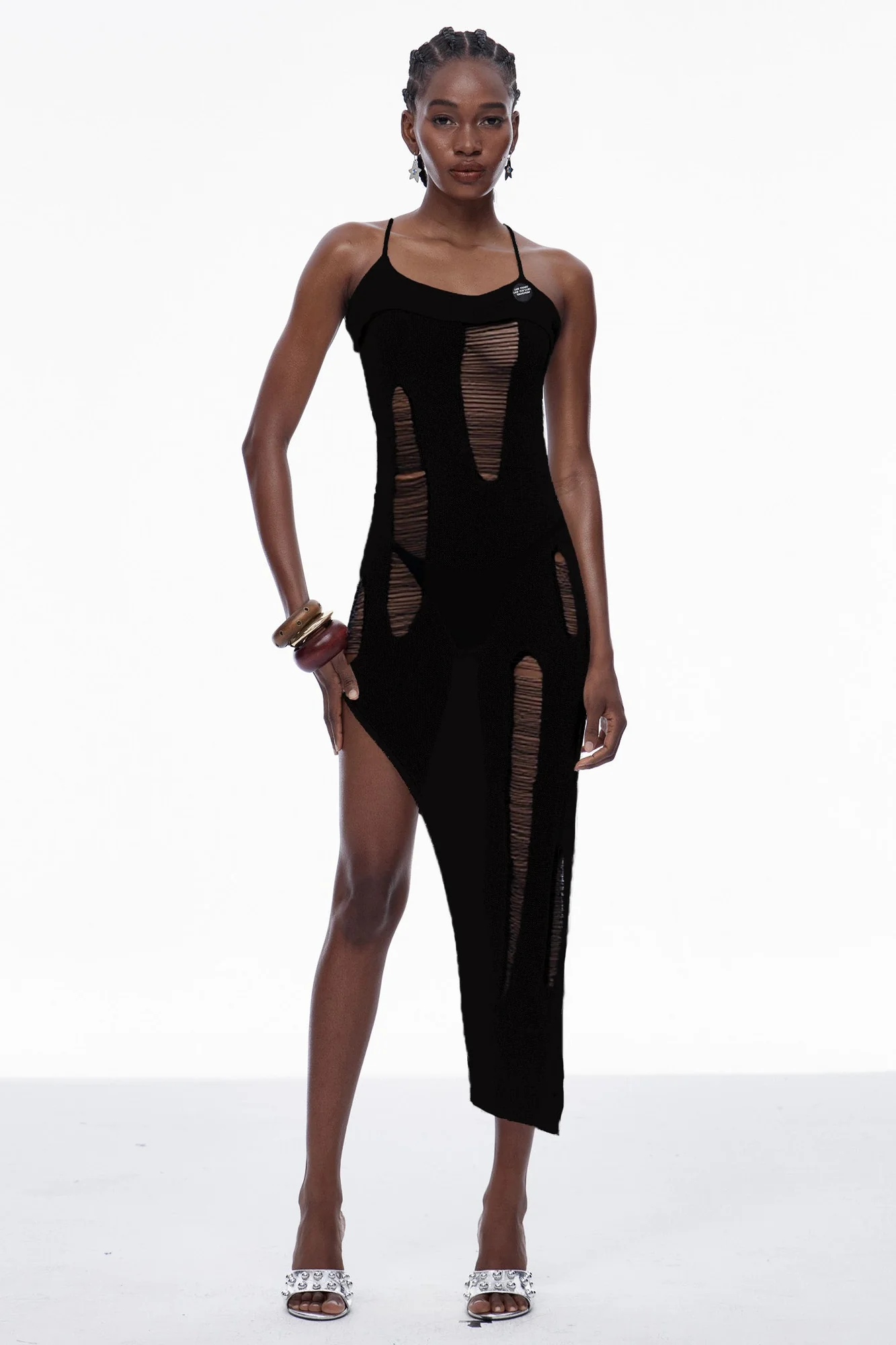 Black Knit Cutout Maxi Dress - Modern Silhouette