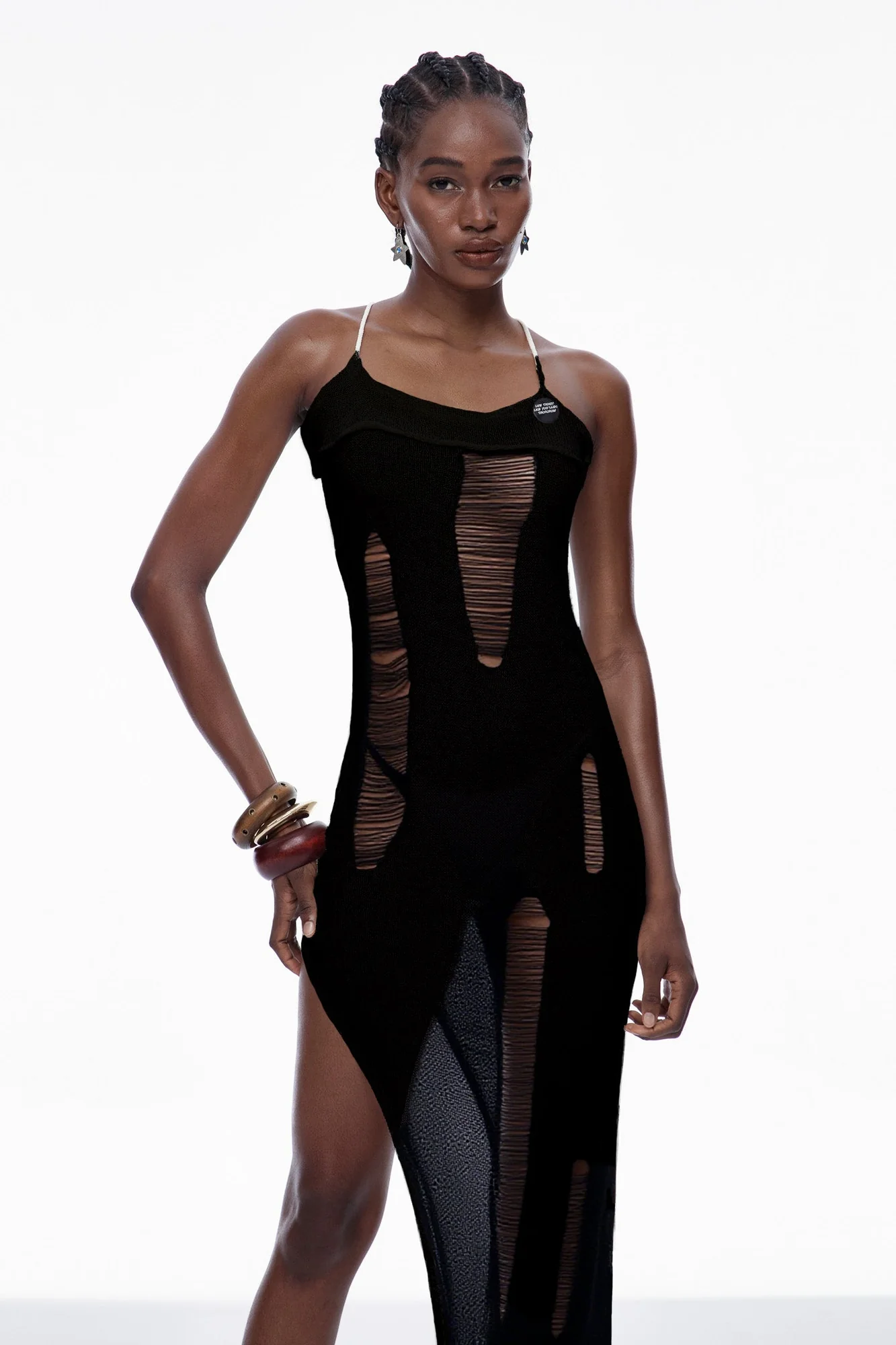 Black Knit Cutout Maxi Dress - Modern Silhouette