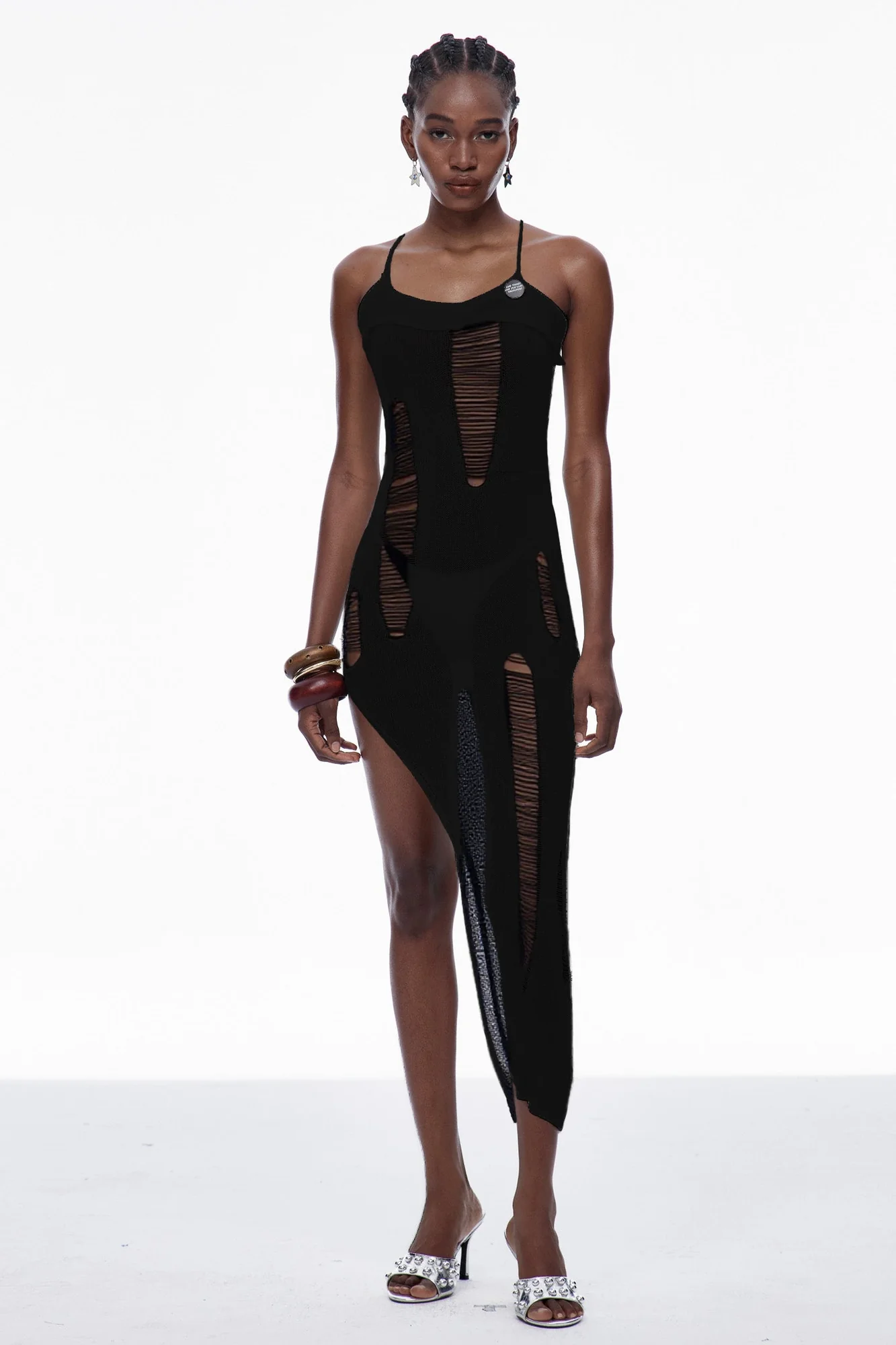 Black Knit Cutout Maxi Dress - Modern Silhouette