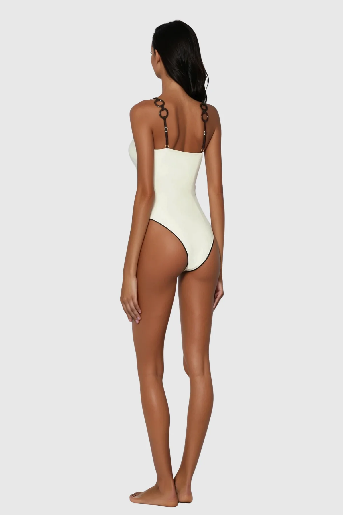 White Cutout Bodycon Swimsuit for Women