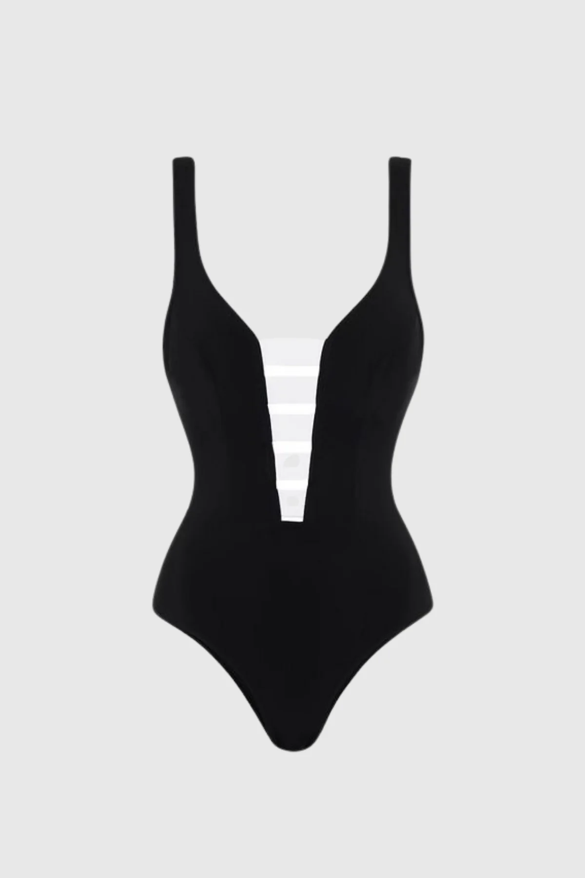 Womens Black Plunge Bodycon Swimsuit